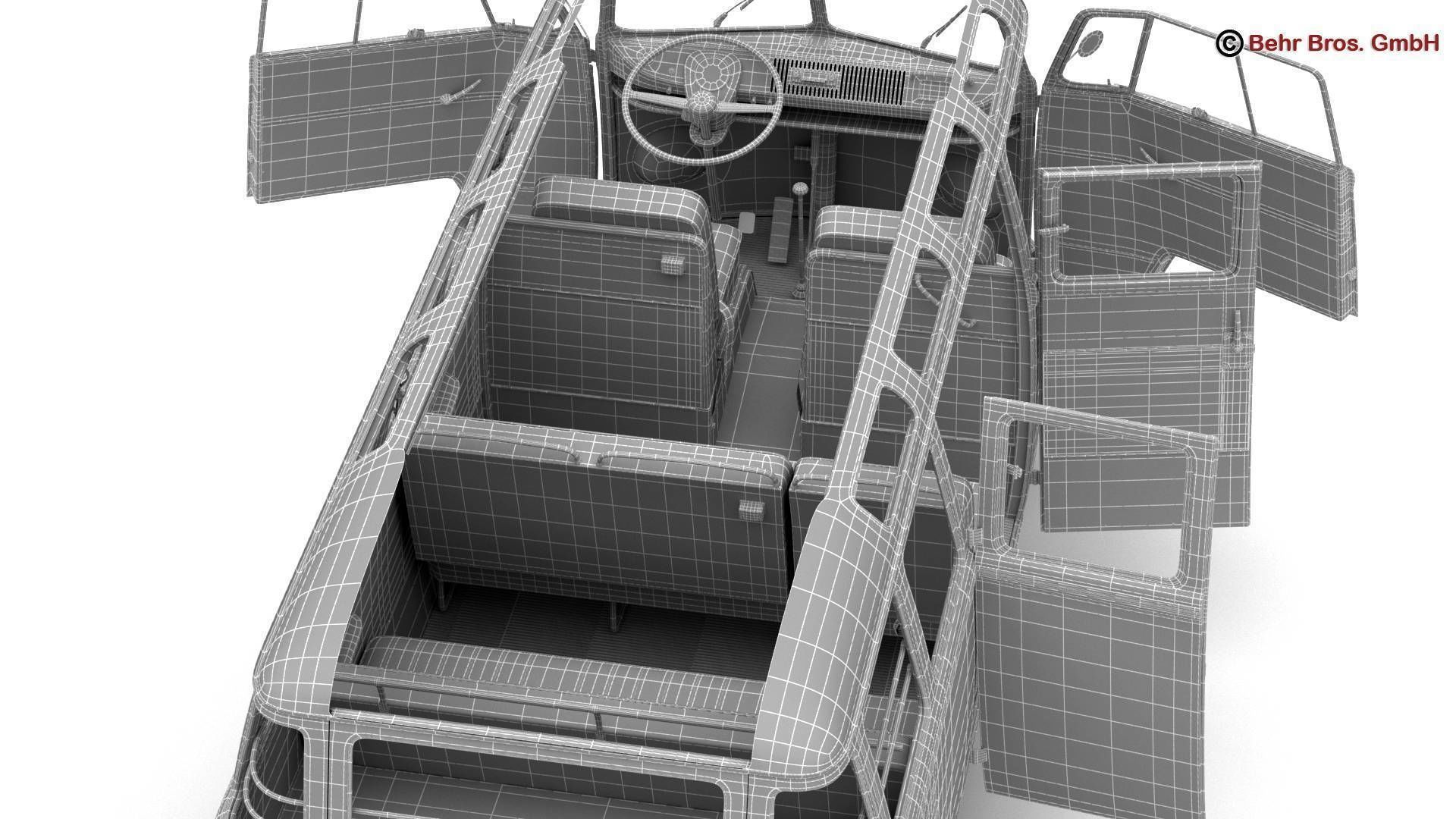 Volkswagen Type 2 Samba 1963 Hippie  3D model_29