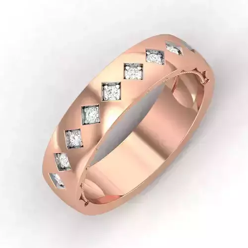 hi hi rose gold diamond wedding band 3D model