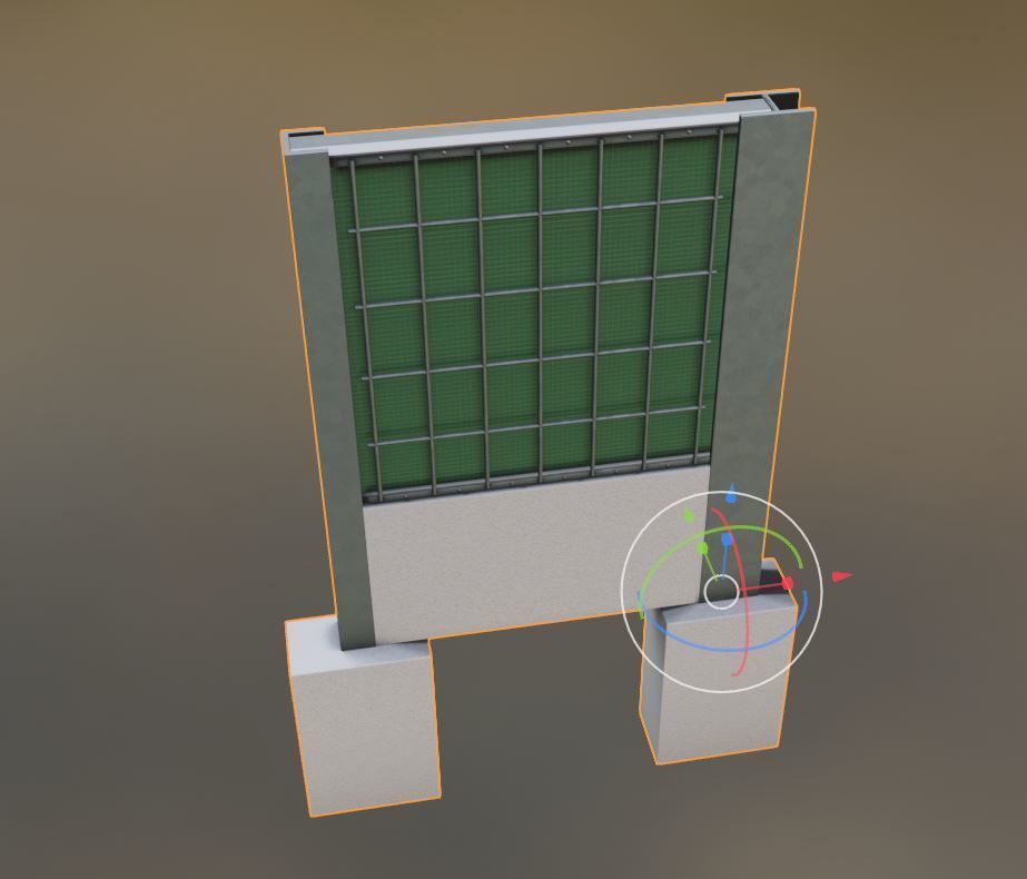 Modular Noise Barrier Set 2 Low-poly 3D model_35