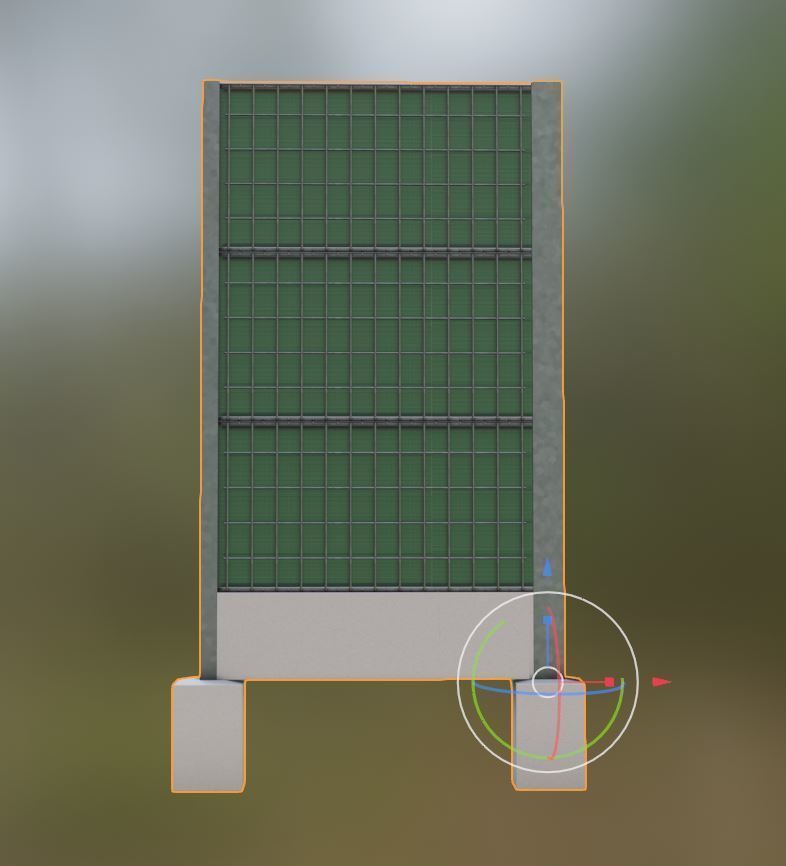 Modular Noise Barrier Set 2 Low-poly 3D model_21