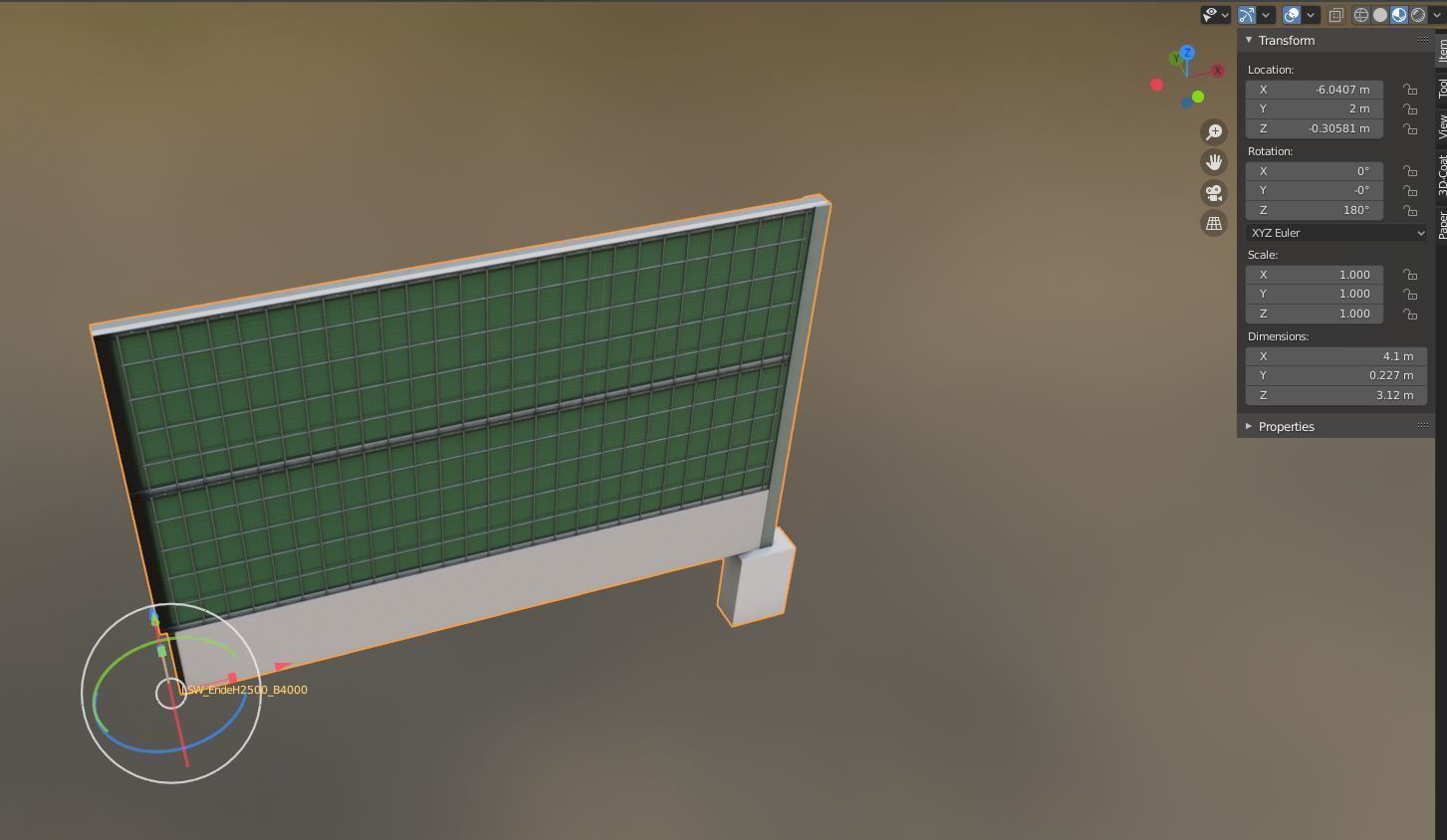 Modular Noise Barrier Set 2 Low-poly 3D model_14