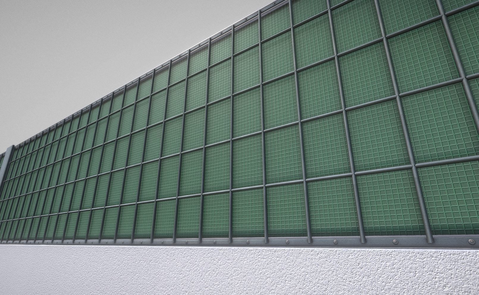 Modular Noise Barrier Set 2 Low-poly 3D model_7