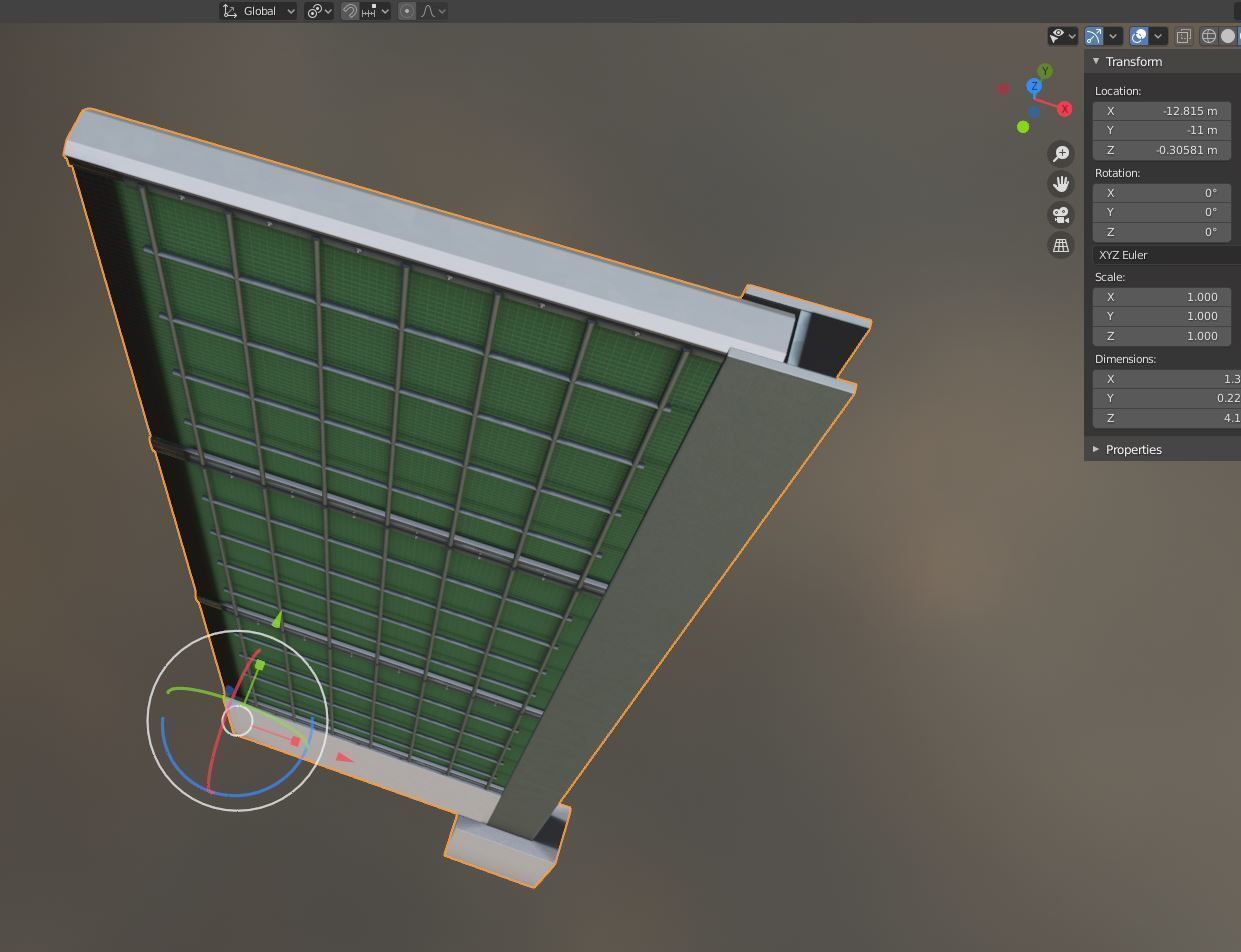 Modular Noise Barrier Set 2 Low-poly 3D model_24
