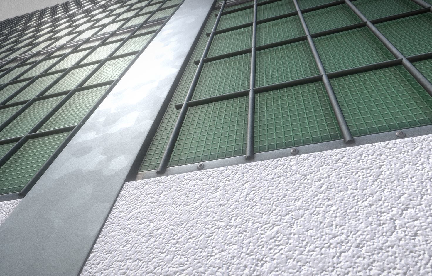 Modular Noise Barrier Set 2 Low-poly 3D model_3