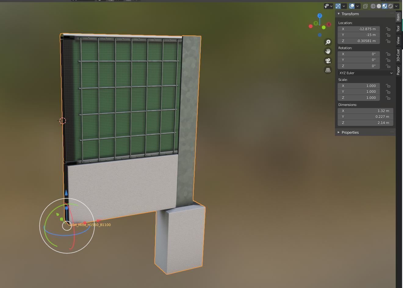 Modular Noise Barrier Set 2 Low-poly 3D model_36