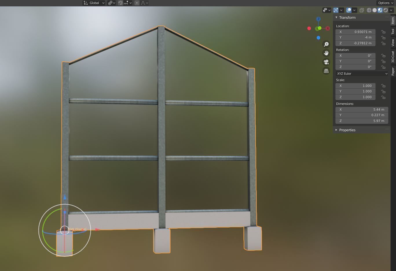 Modular Noise Barrier Set 2 Low-poly 3D model_32