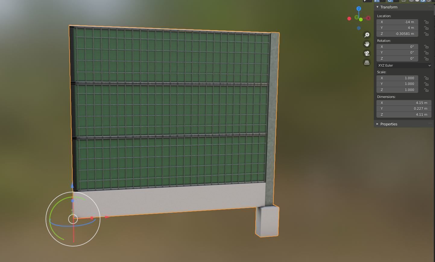 Modular Noise Barrier Set 2 Low-poly 3D model_27