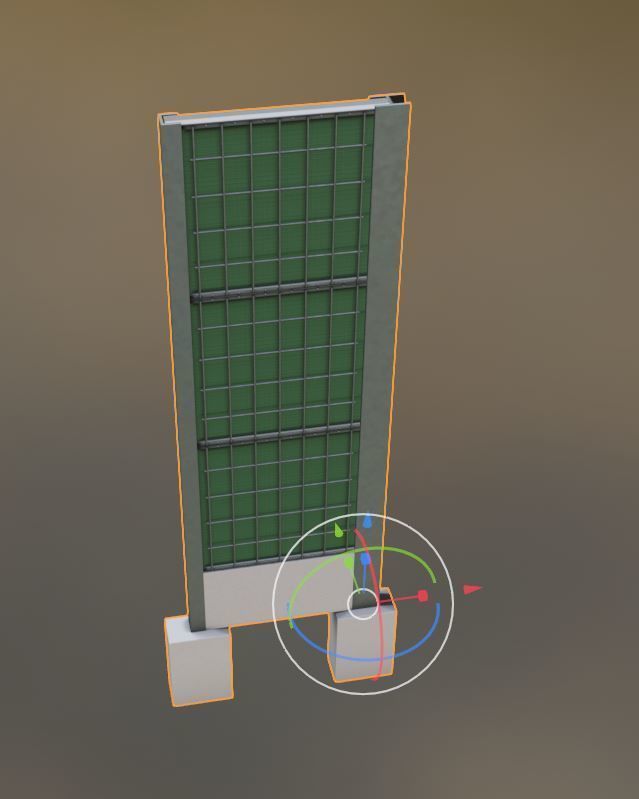 Modular Noise Barrier Set 2 Low-poly 3D model_20