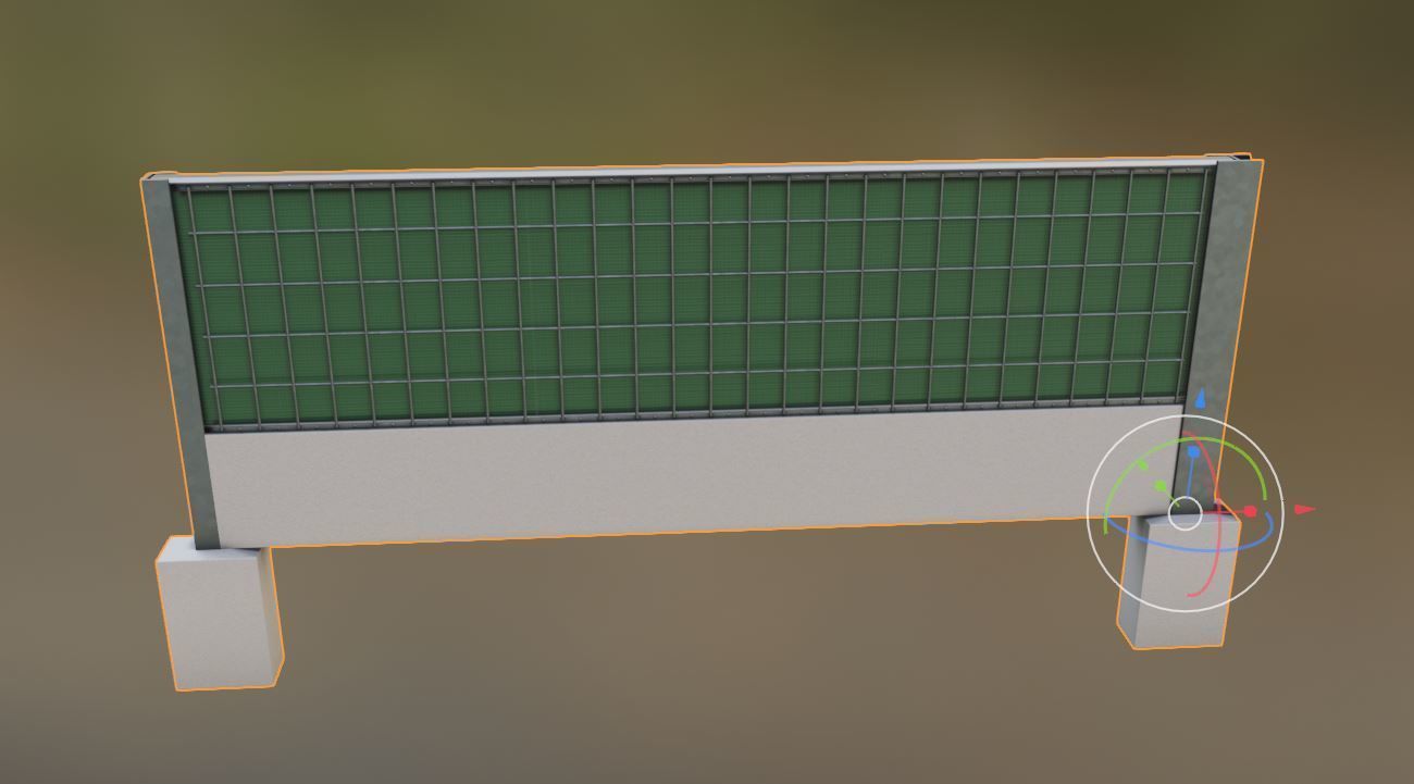 Modular Noise Barrier Set 2 Low-poly 3D model_19