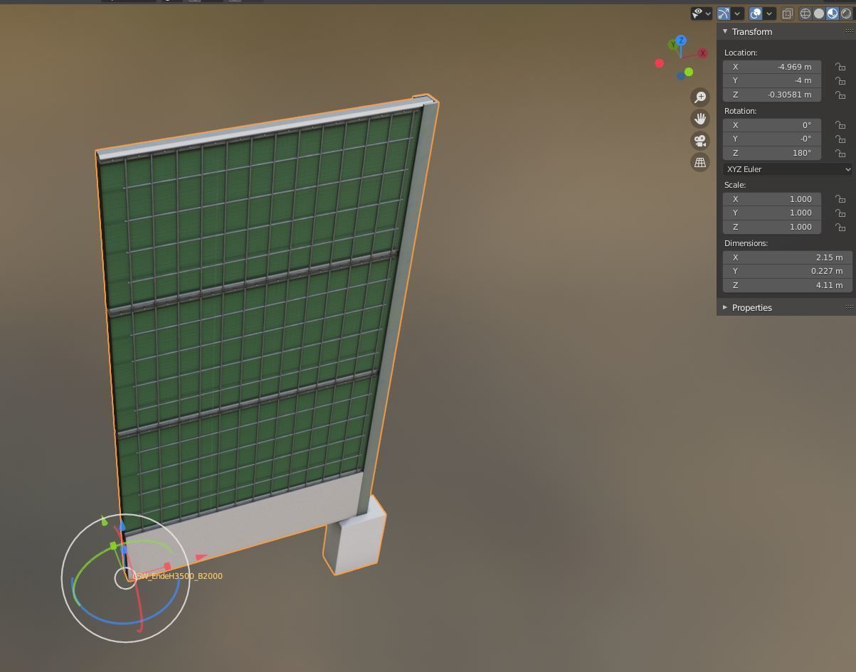 Modular Noise Barrier Set 2 Low-poly 3D model_30