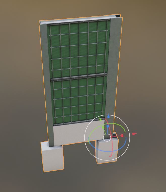 Modular Noise Barrier Set 2 Low-poly 3D model_25