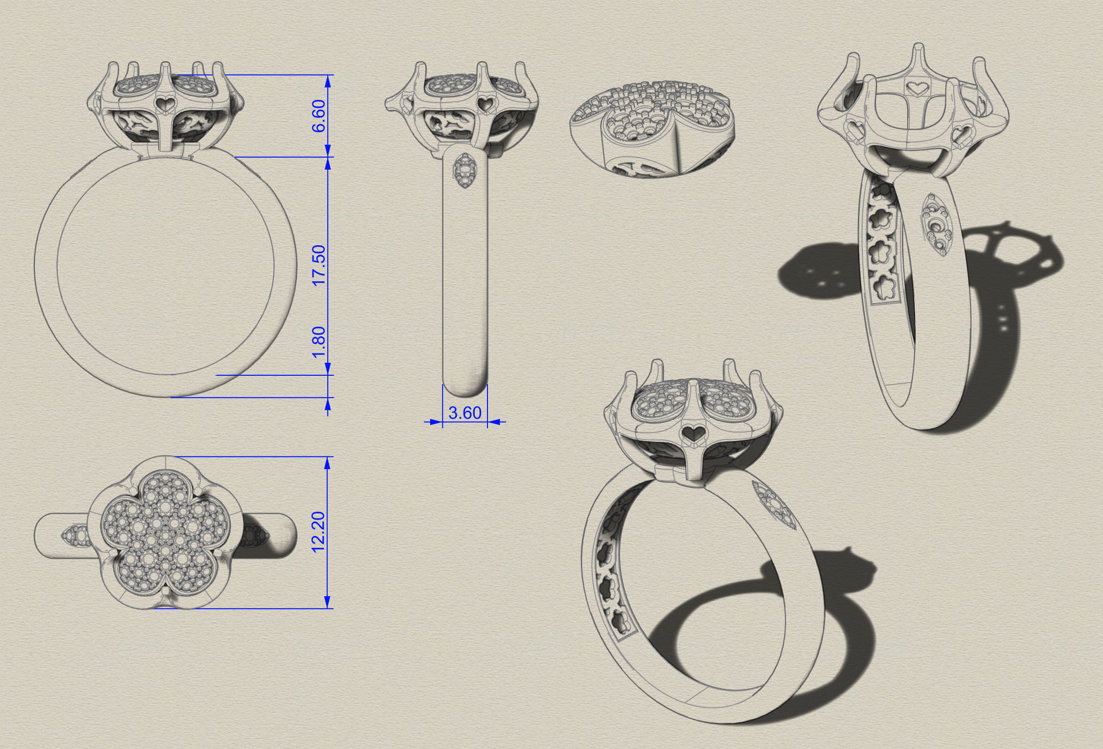 Ring BonTon 3D print model_9