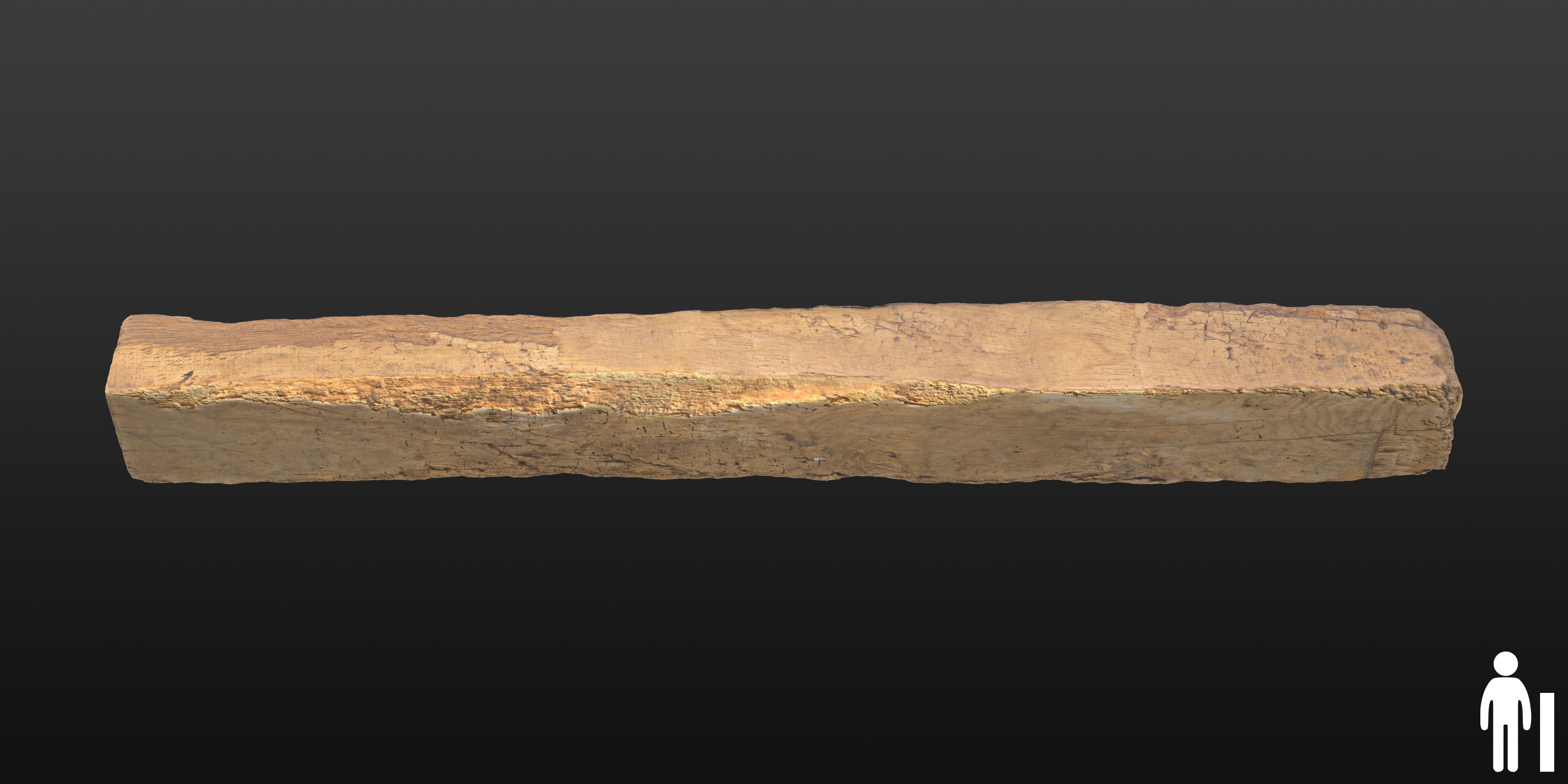 Wood Beam 03 3D model_4