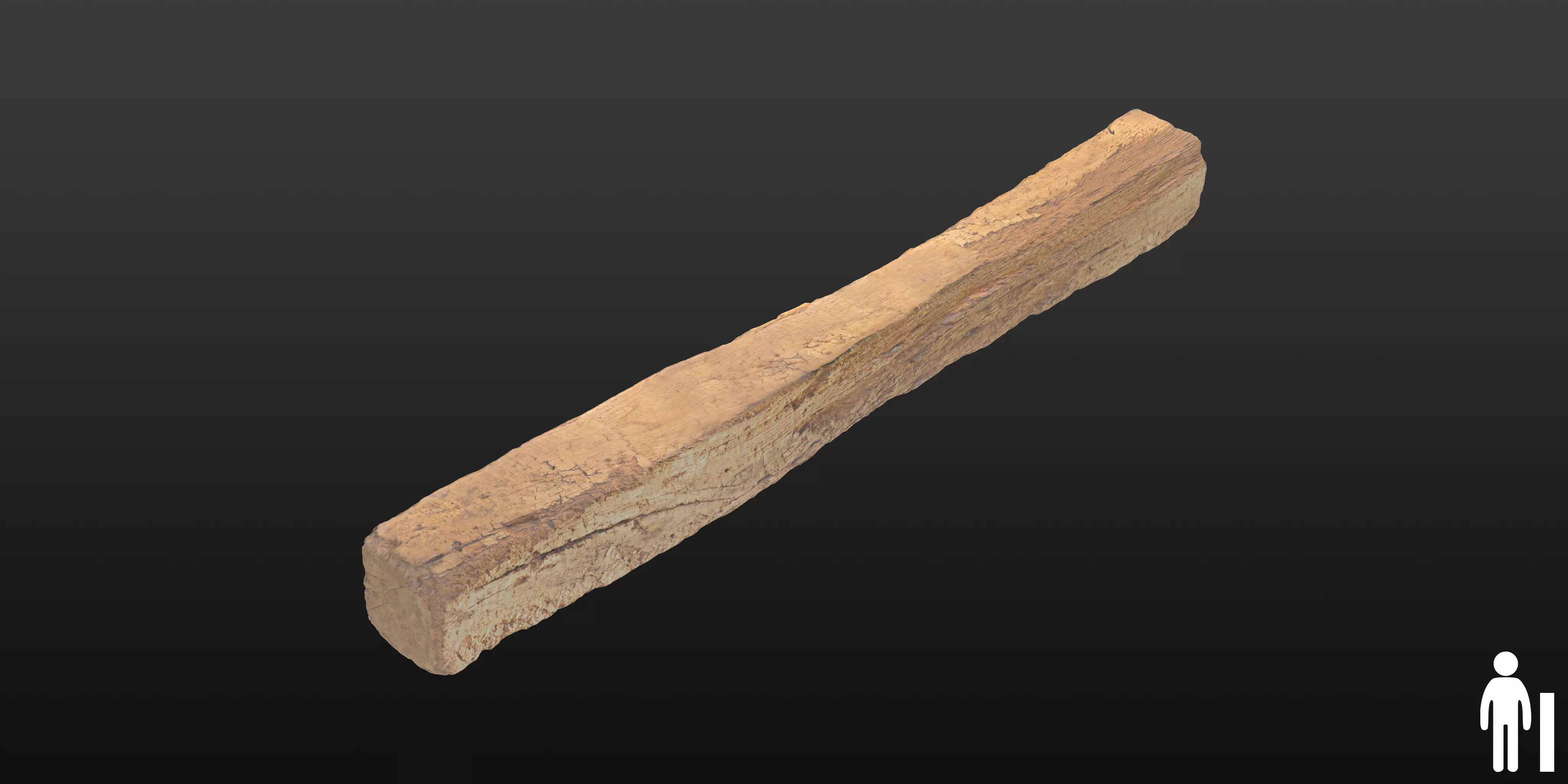 Wood Beam 03 3D model_0