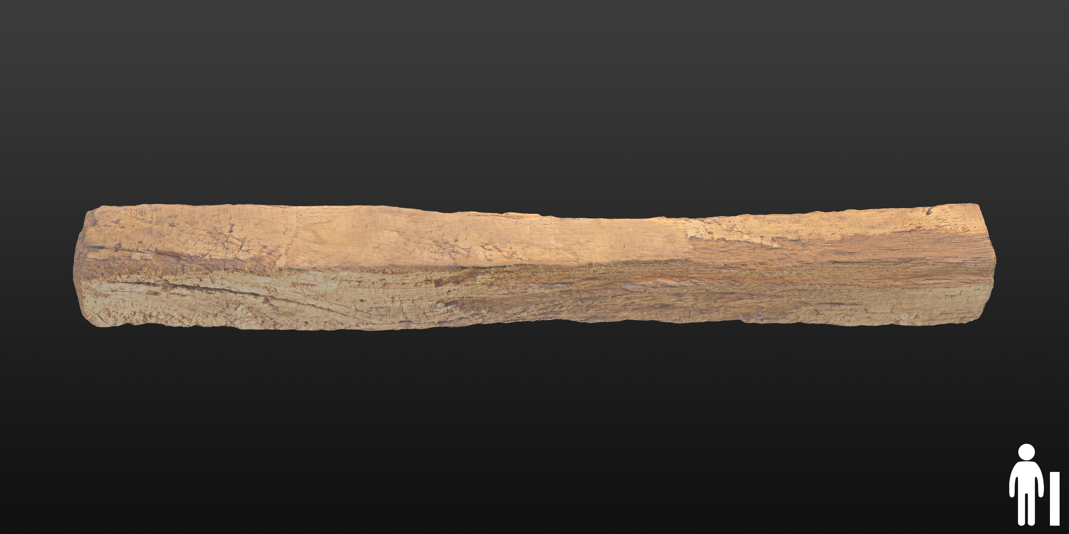 Wood Beam 03 3D model_1