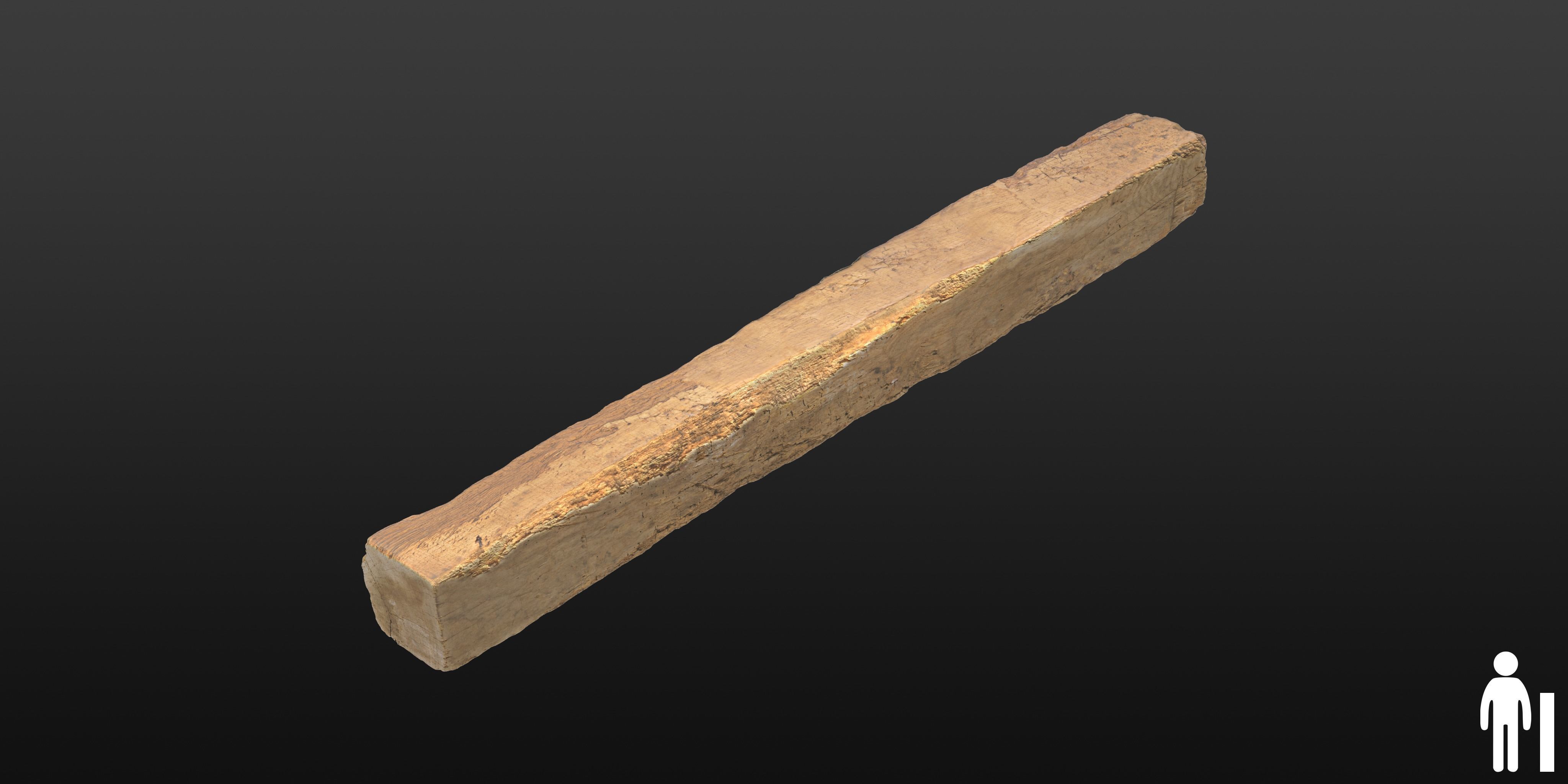 Wood Beam 03 3D model_3