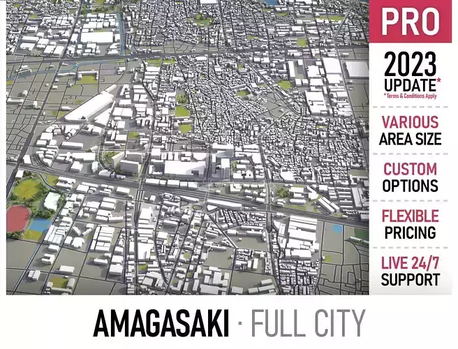 Amagasaki Low-poly 3D model