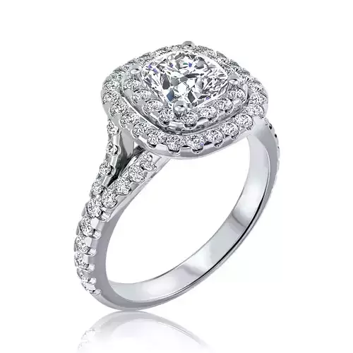 ENGAGEMENT RING 2 ROWS 3D print model