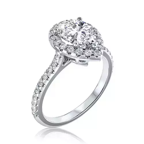  HELO PEAR SHAPE ENGAGEMENT RING