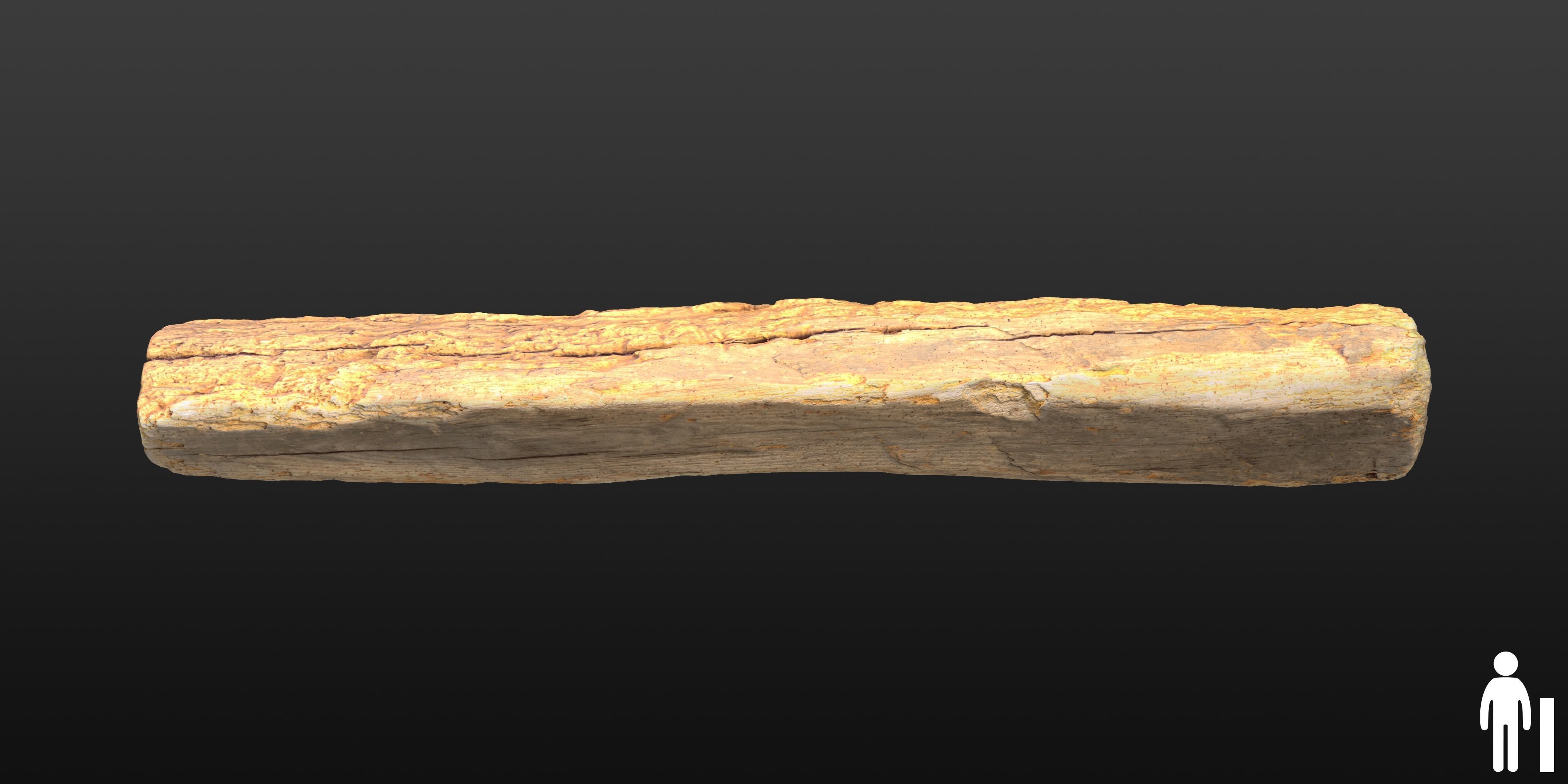Wood Beam 05 3D model_1