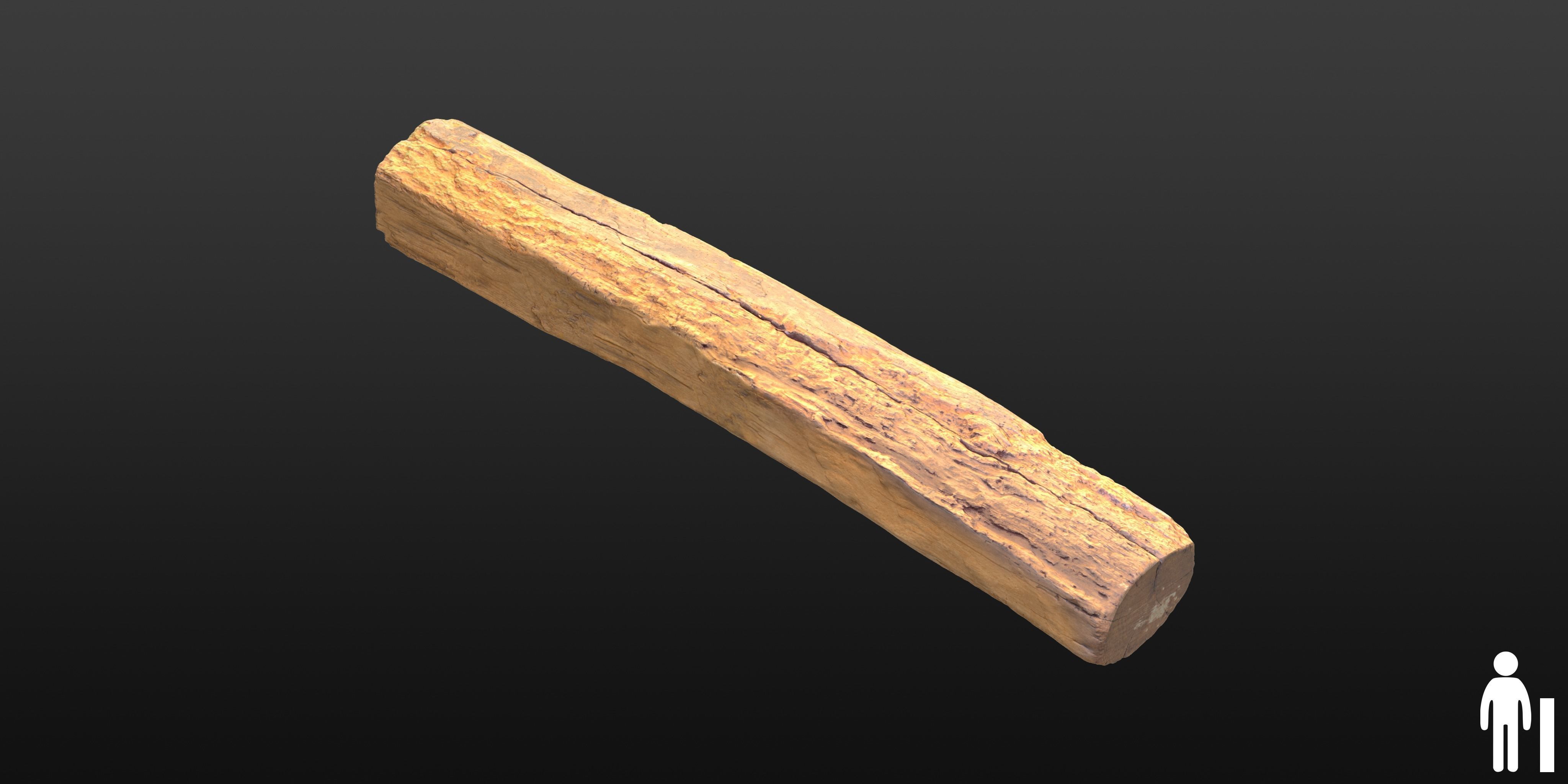 Wood Beam 05 3D model_5