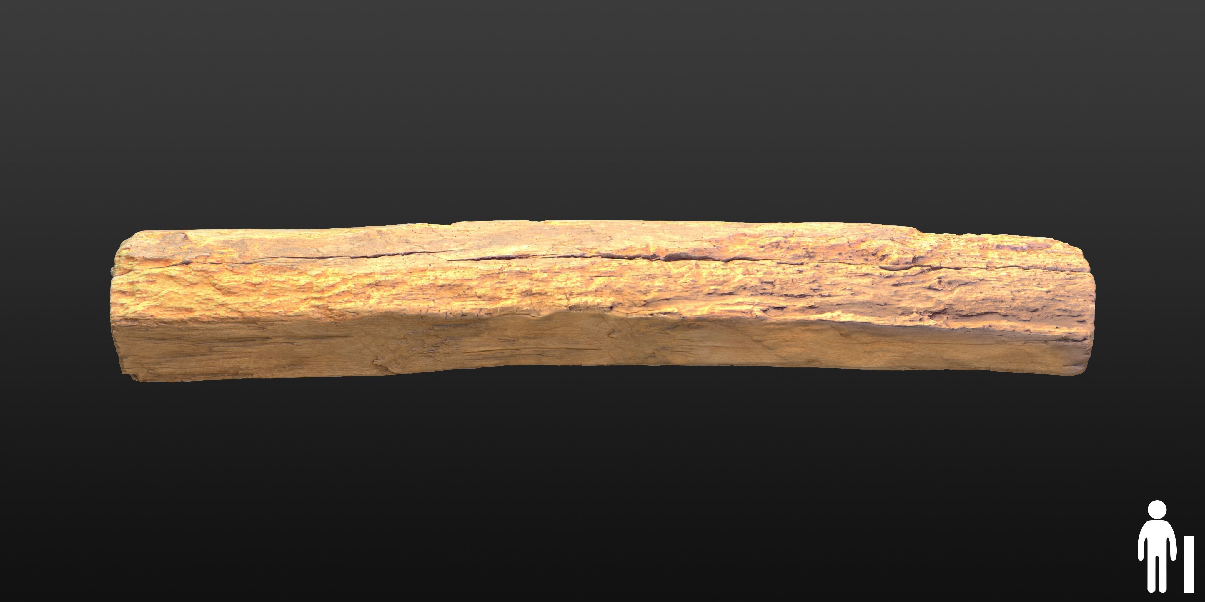 Wood Beam 05 3D model_4