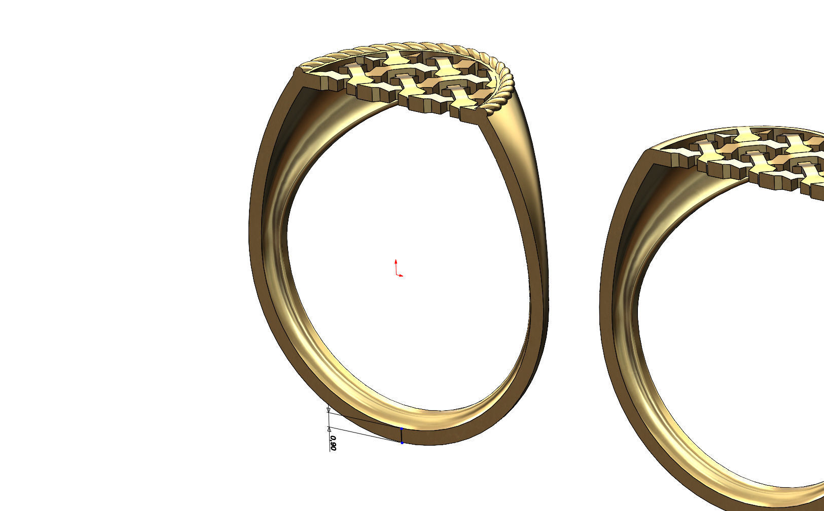 Moroccan beldi signet ring 3D print model_11