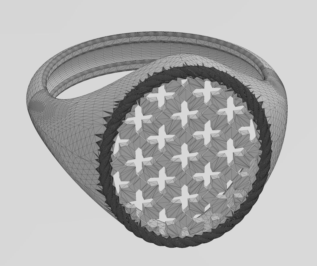 Moroccan beldi signet ring 3D print model_16