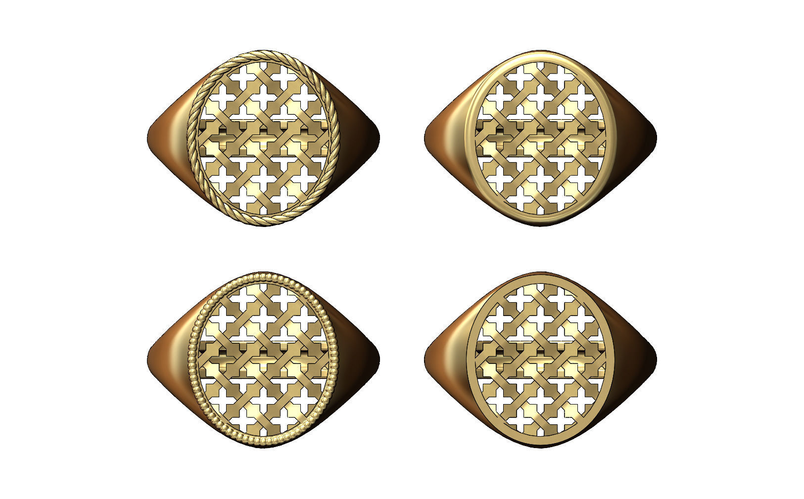 Moroccan beldi signet ring 3D print model_7
