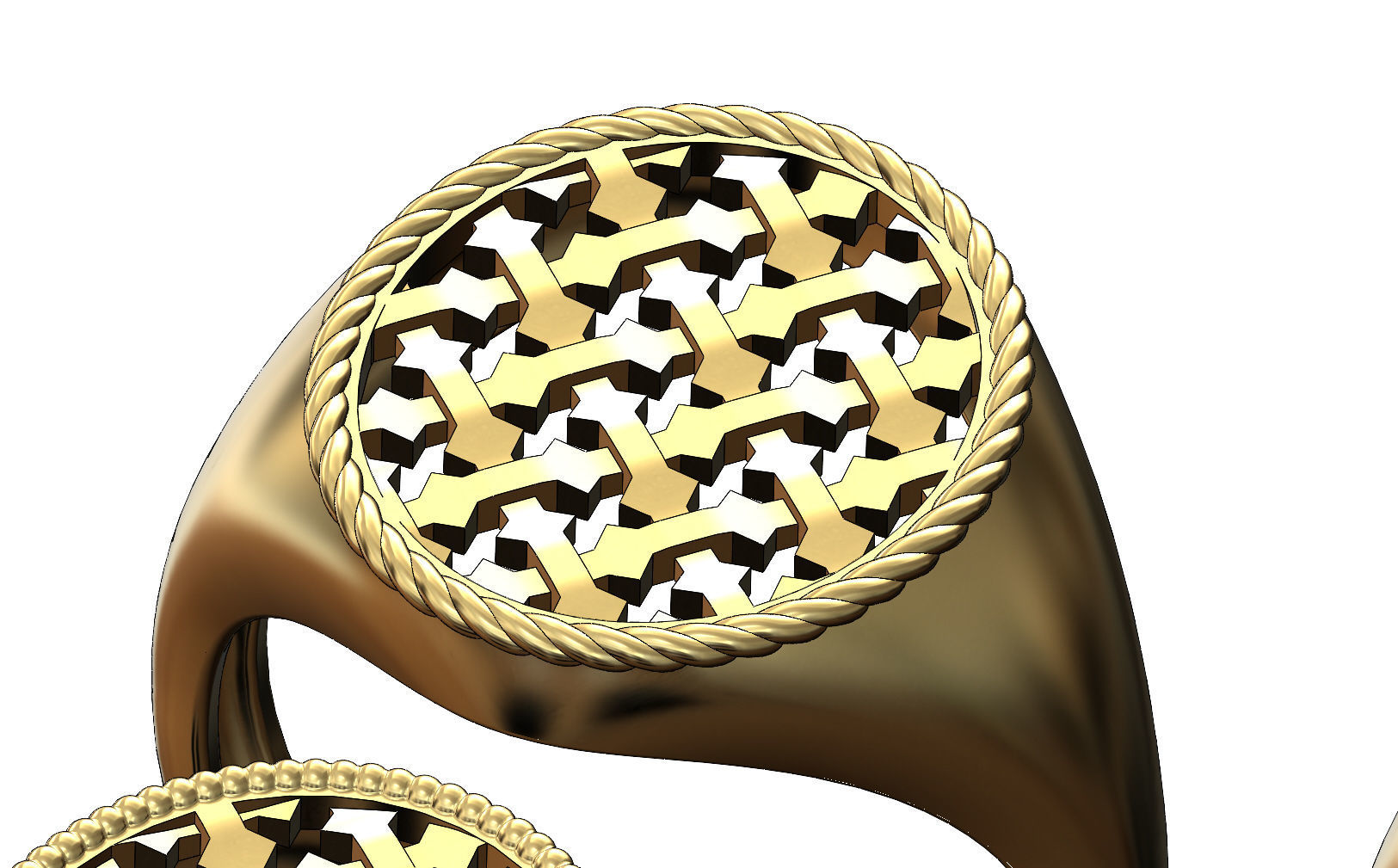 Moroccan beldi signet ring 3D print model_1