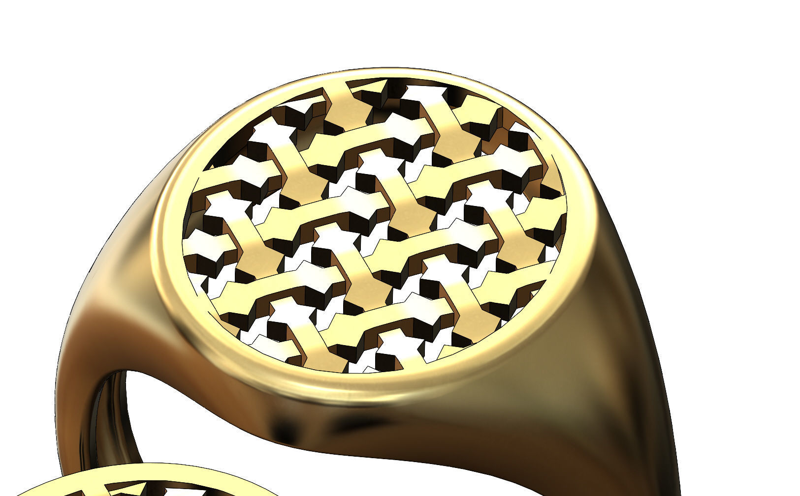 Moroccan beldi signet ring 3D print model_4