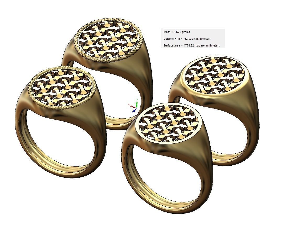 Moroccan beldi signet ring 3D print model_12