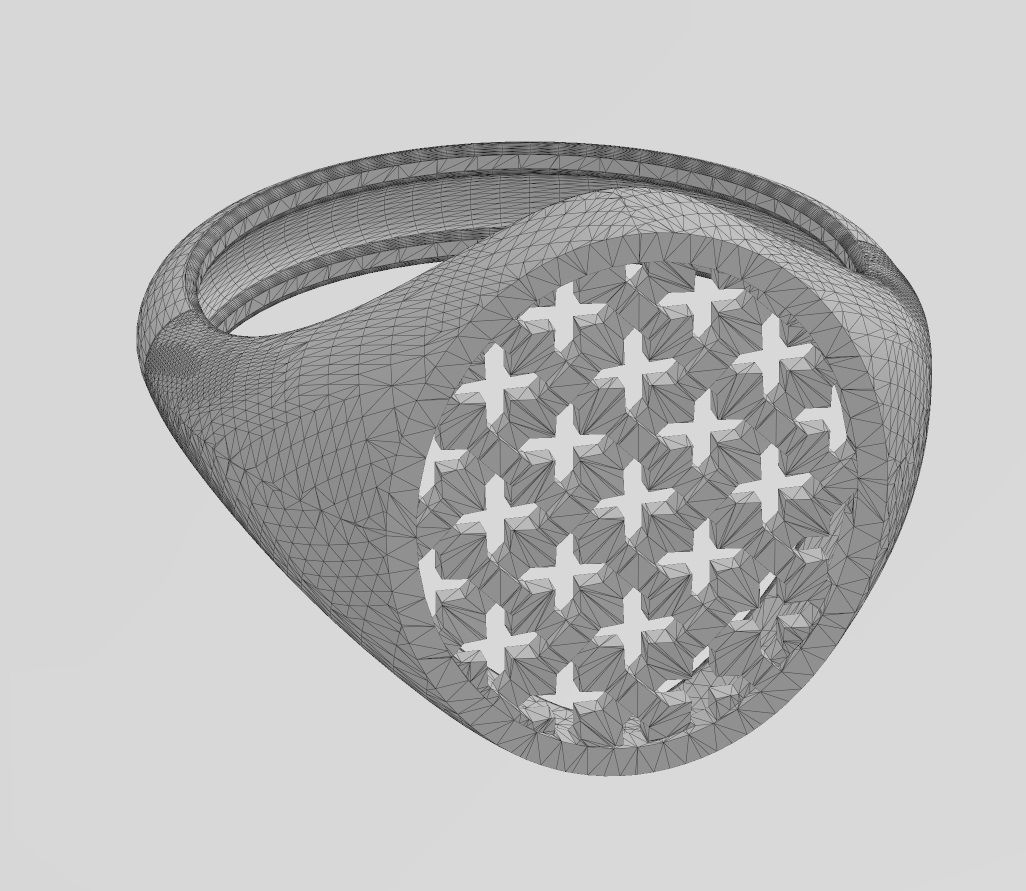 Moroccan beldi signet ring 3D print model_14