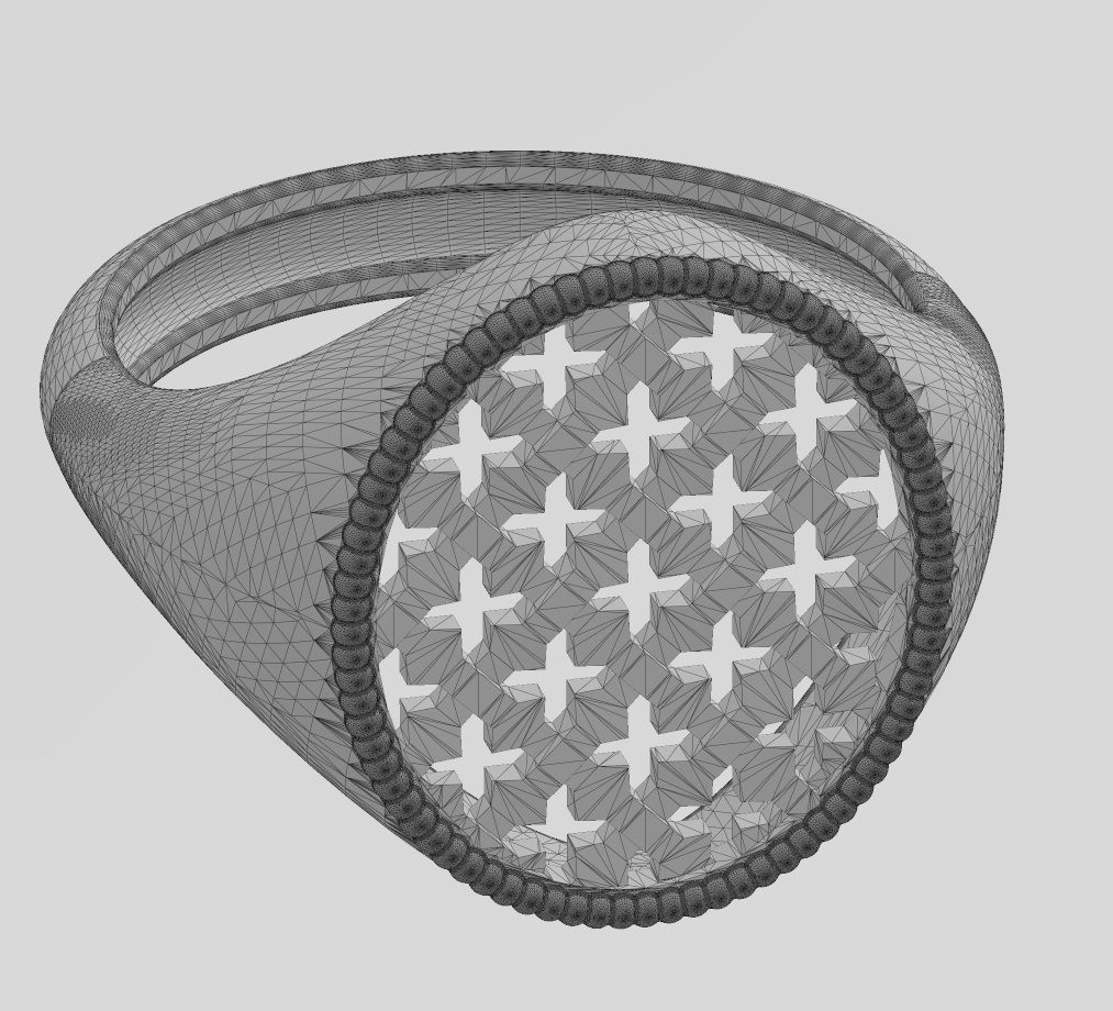 Moroccan beldi signet ring 3D print model_15