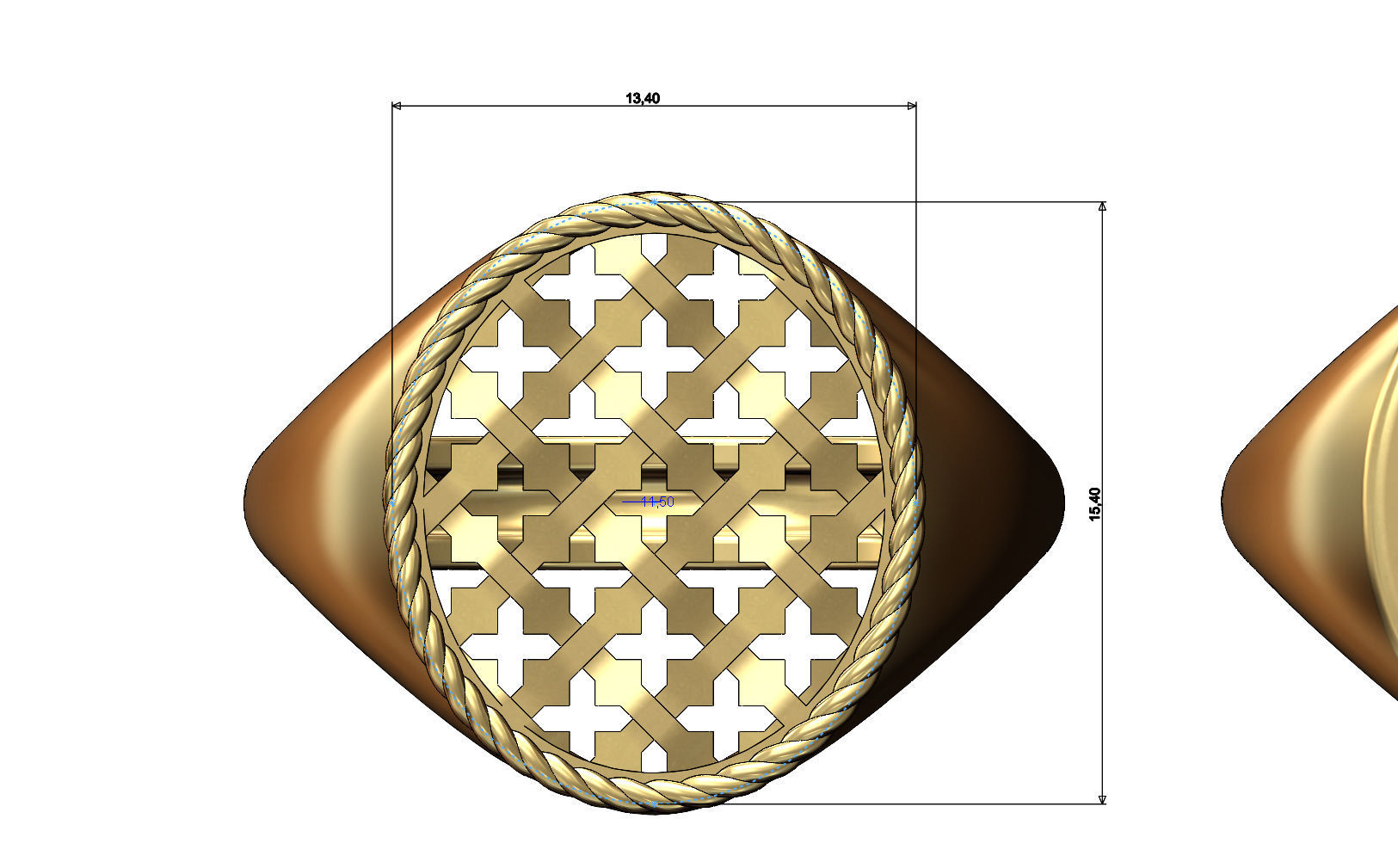 Moroccan beldi signet ring 3D print model_8