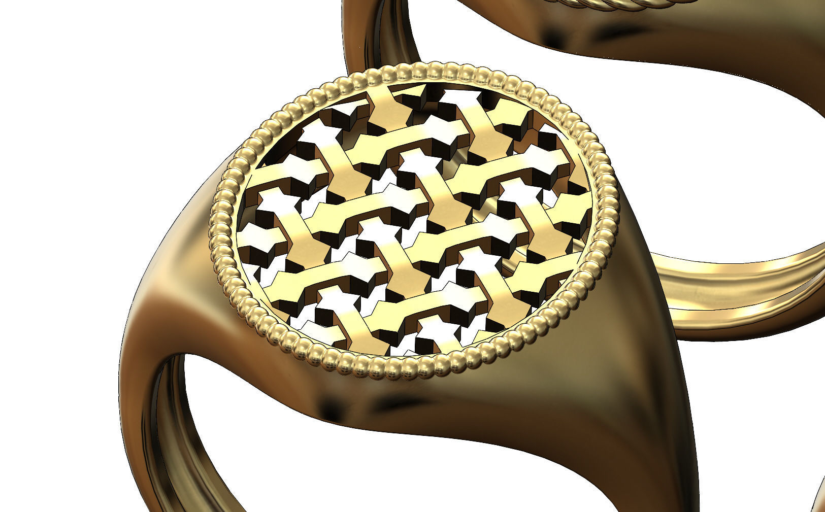Moroccan beldi signet ring 3D print model_2