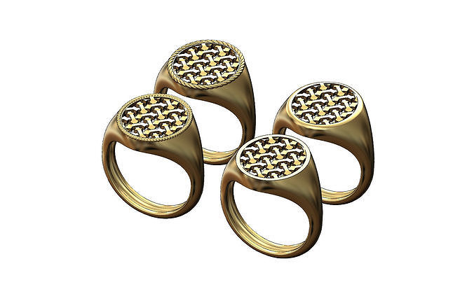 Moroccan beldi signet ring 3D print model