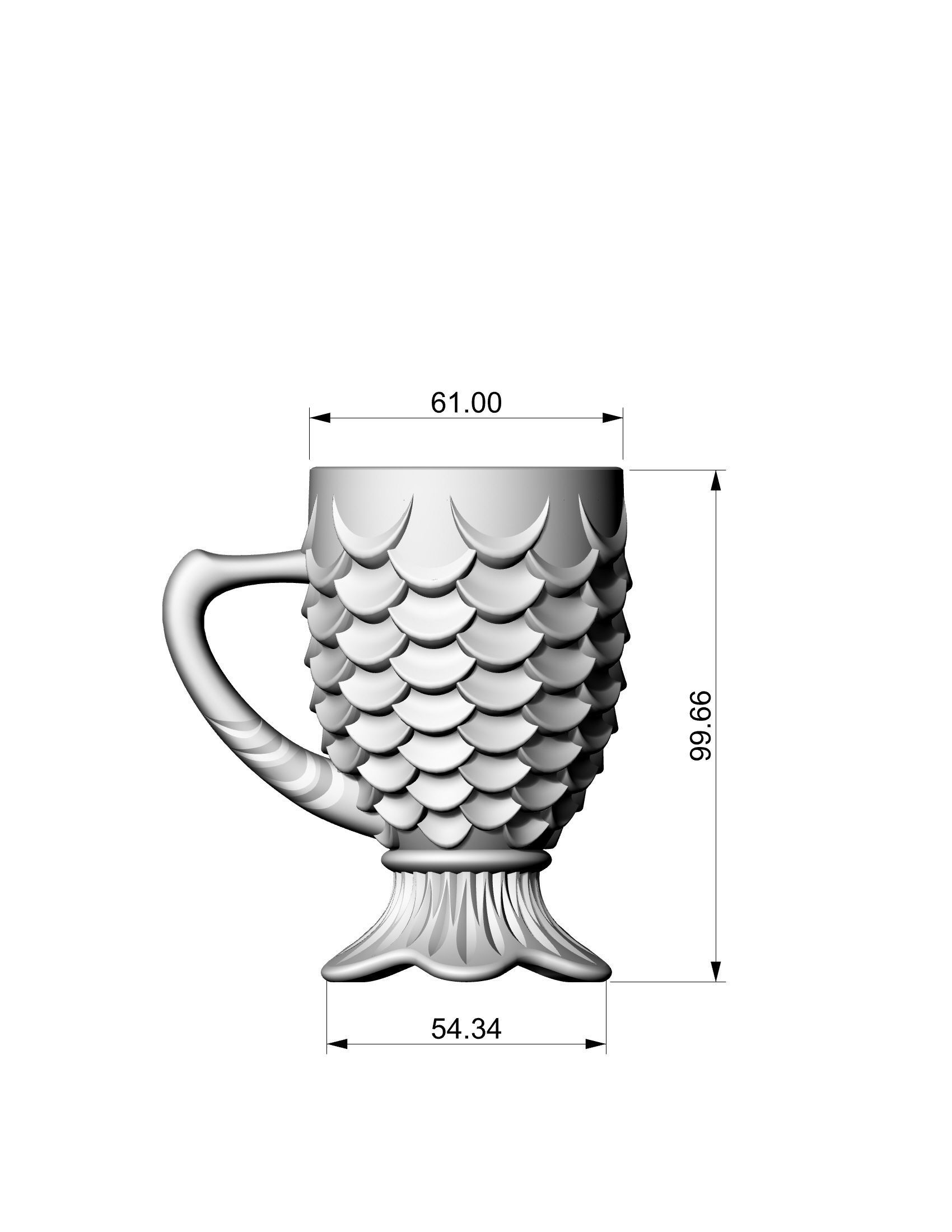 DECORE coffee cup with fish scales Free 3D print model_7
