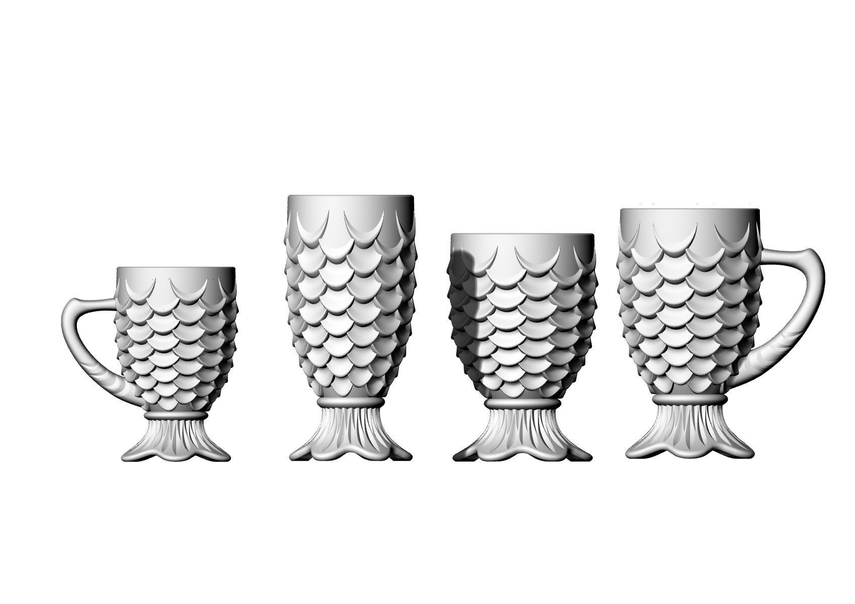 DECORE coffee cup with fish scales Free 3D print model_5