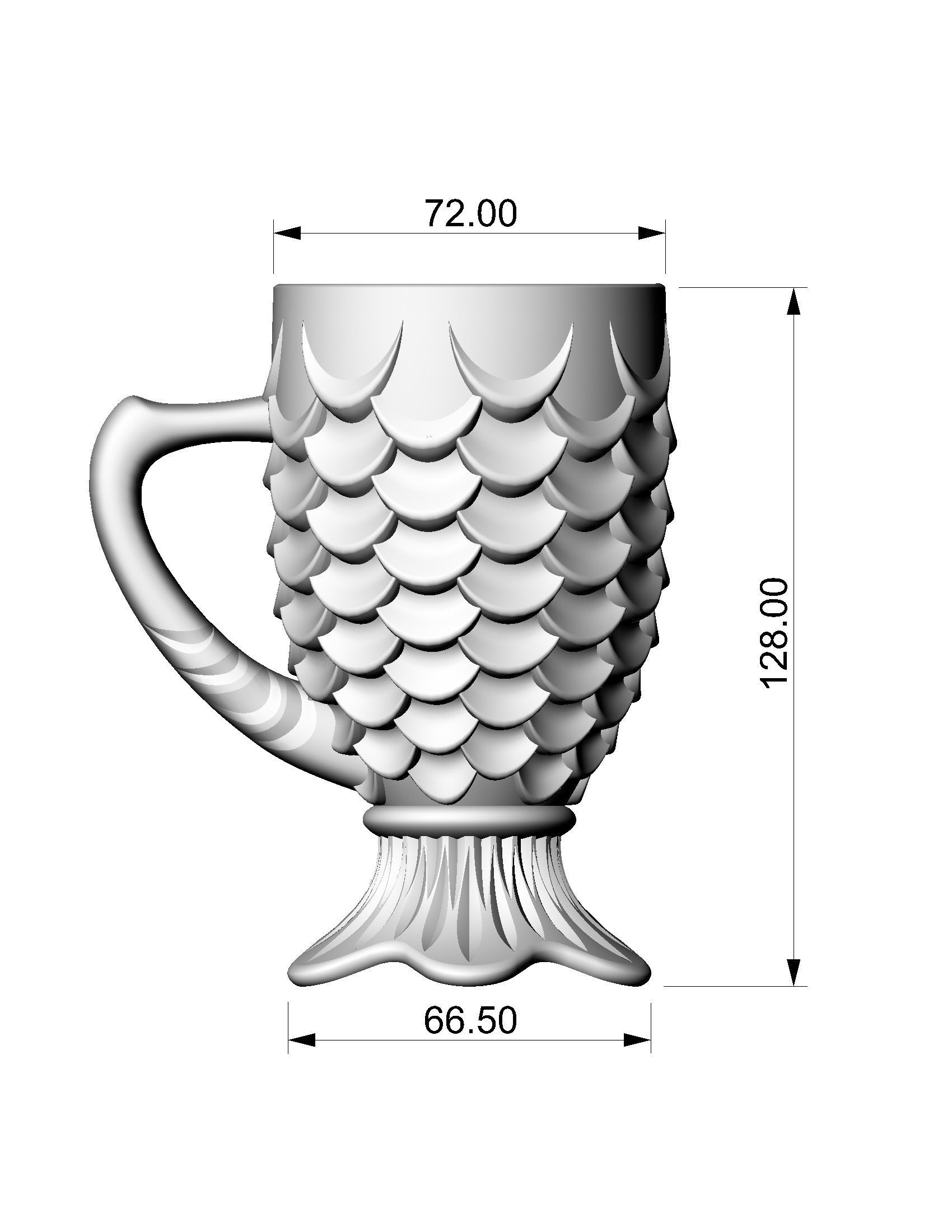 DECORE coffee cup with fish scales Free 3D print model_8