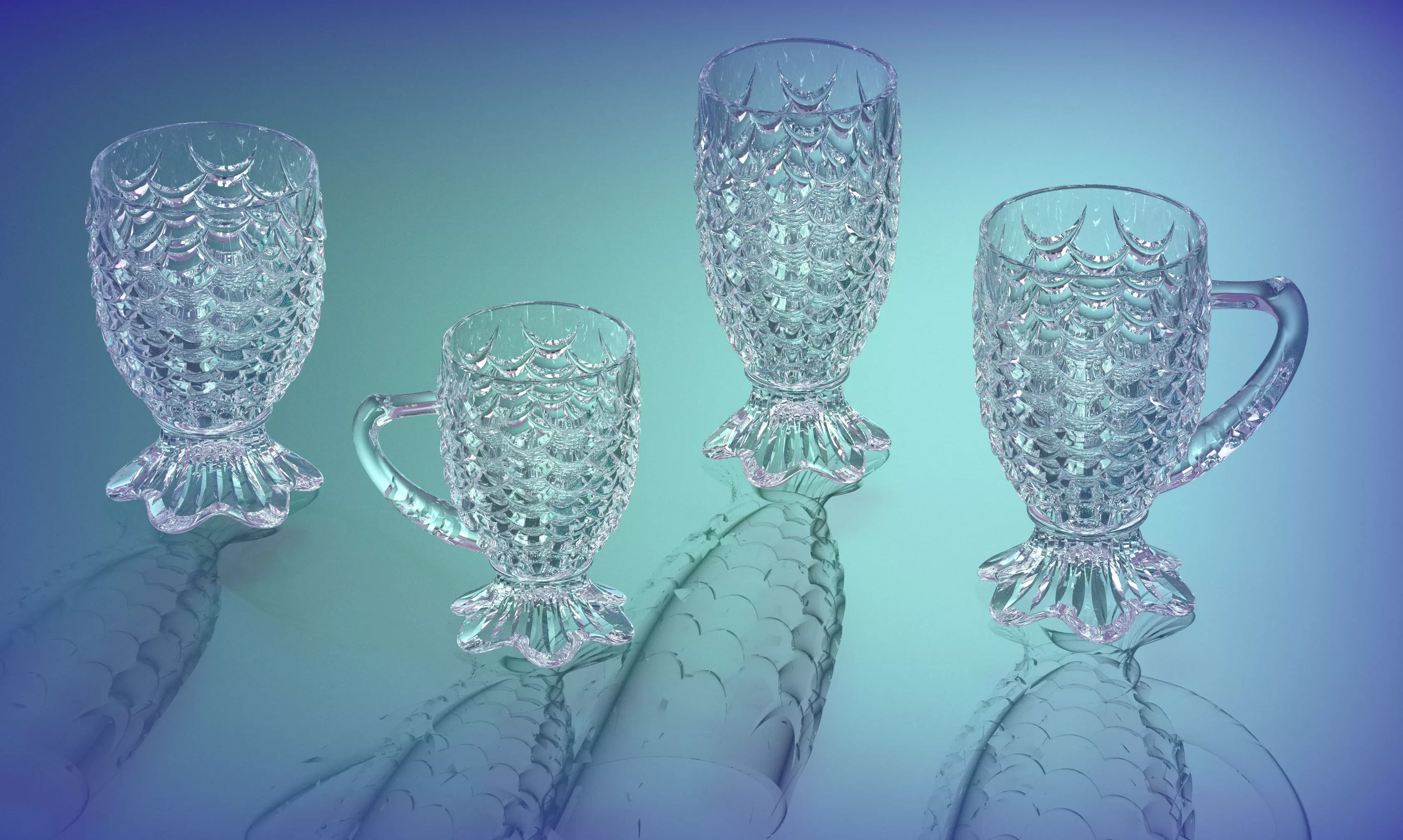 DECORE coffee cup with fish scales Free 3D print model_0