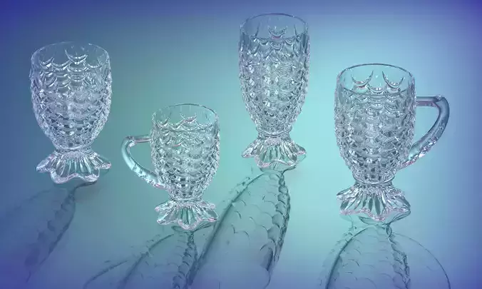 DECORE coffee cup with fish scales Free 3D print model