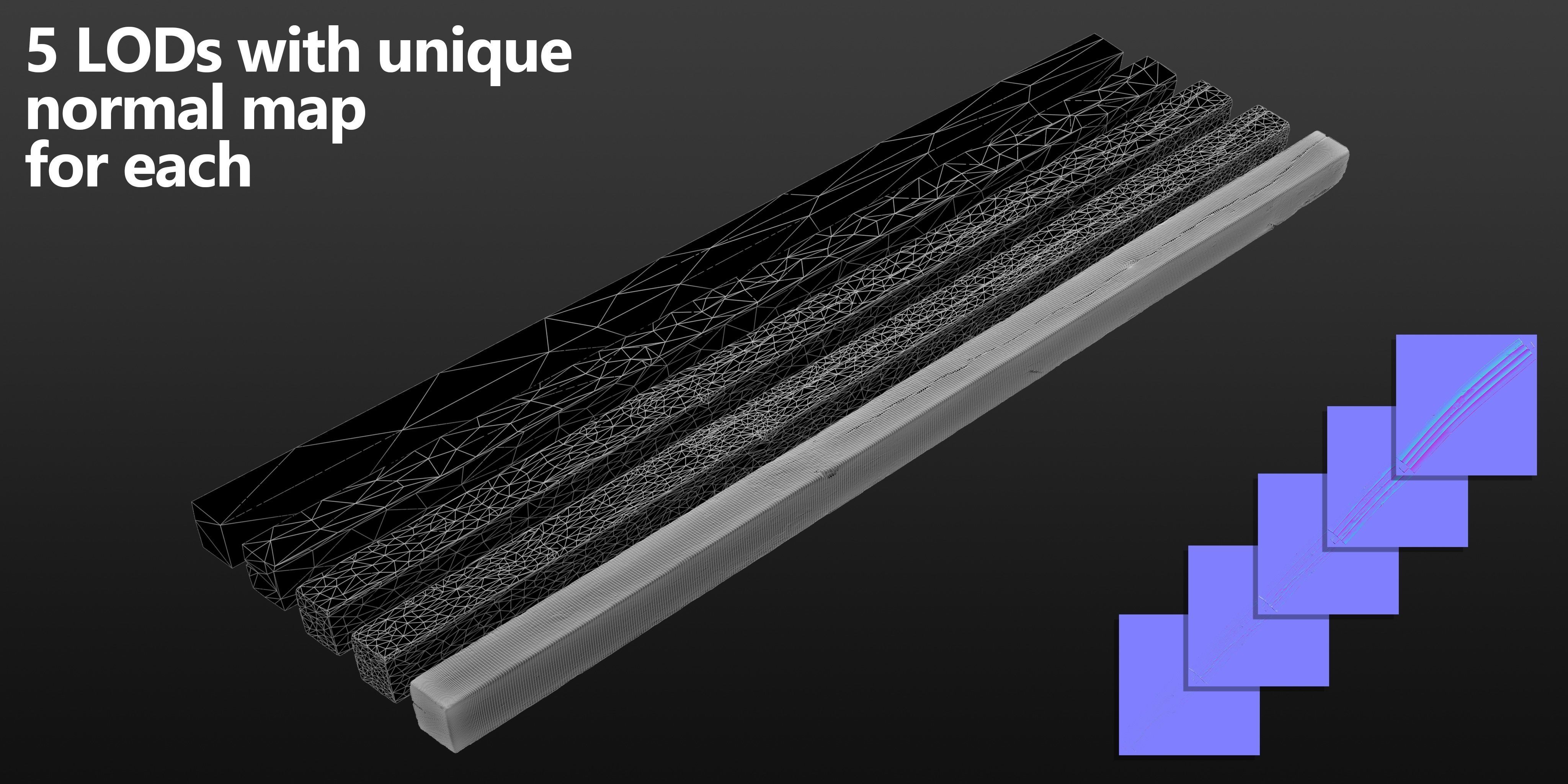 Wood Beam 06 3D model_7
