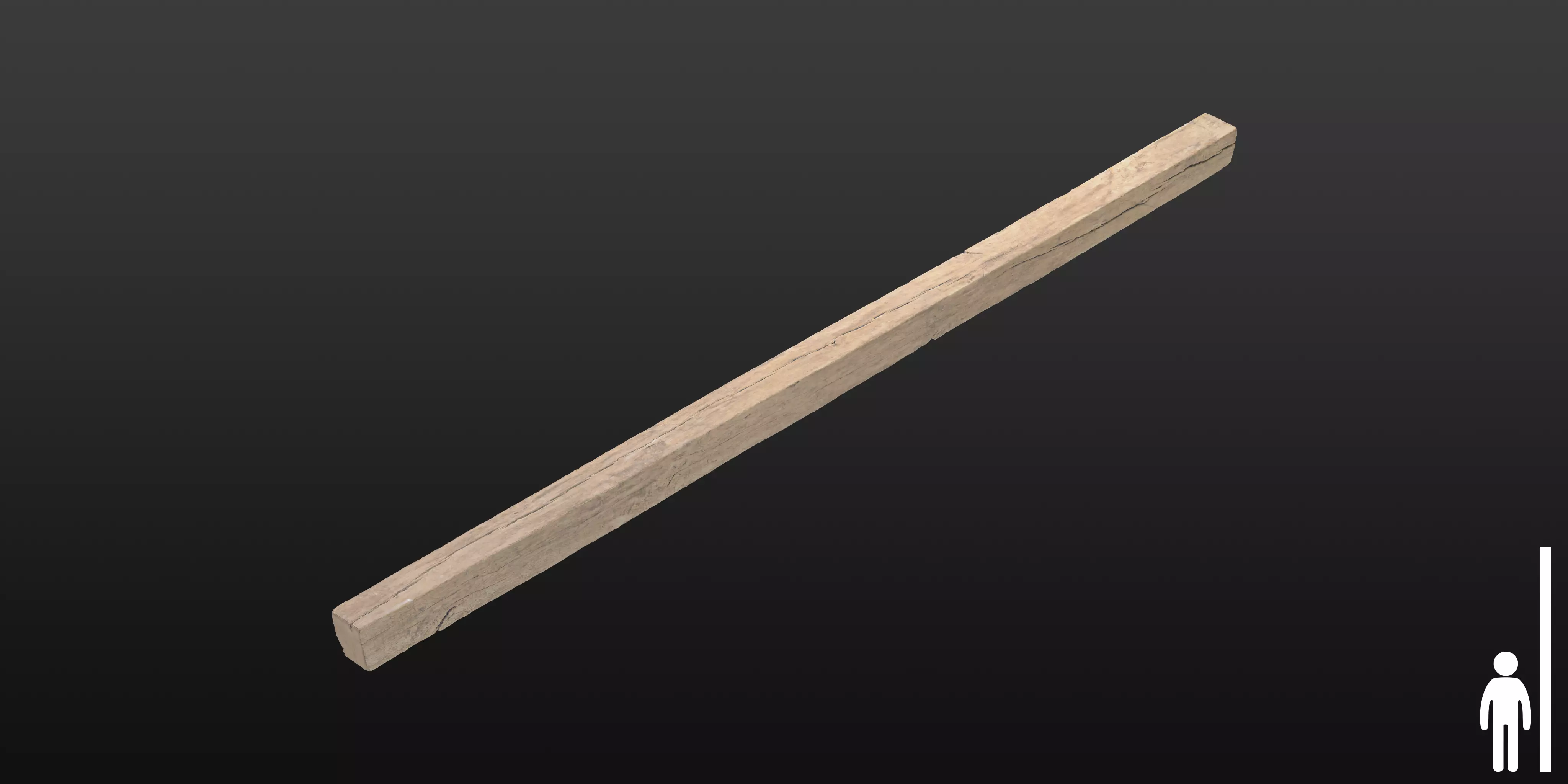 Wood Beam 06 3D model_0