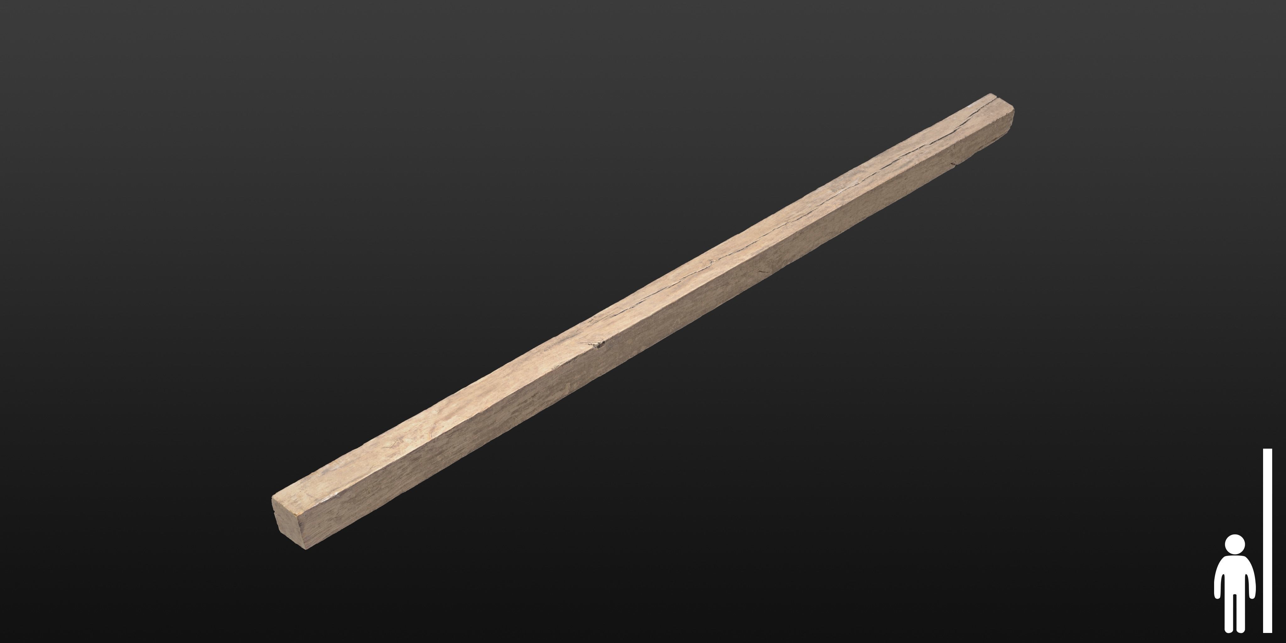 Wood Beam 06 3D model_3