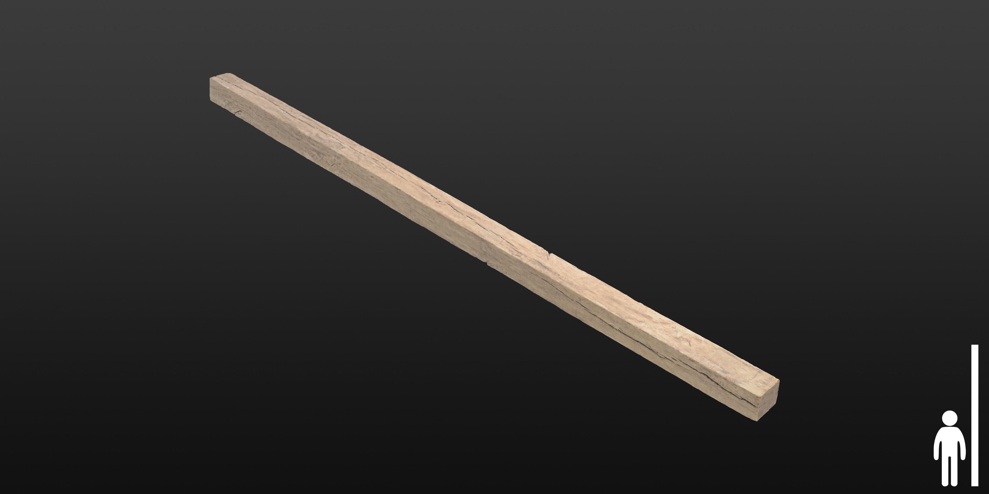 Wood Beam 06 3D model_2