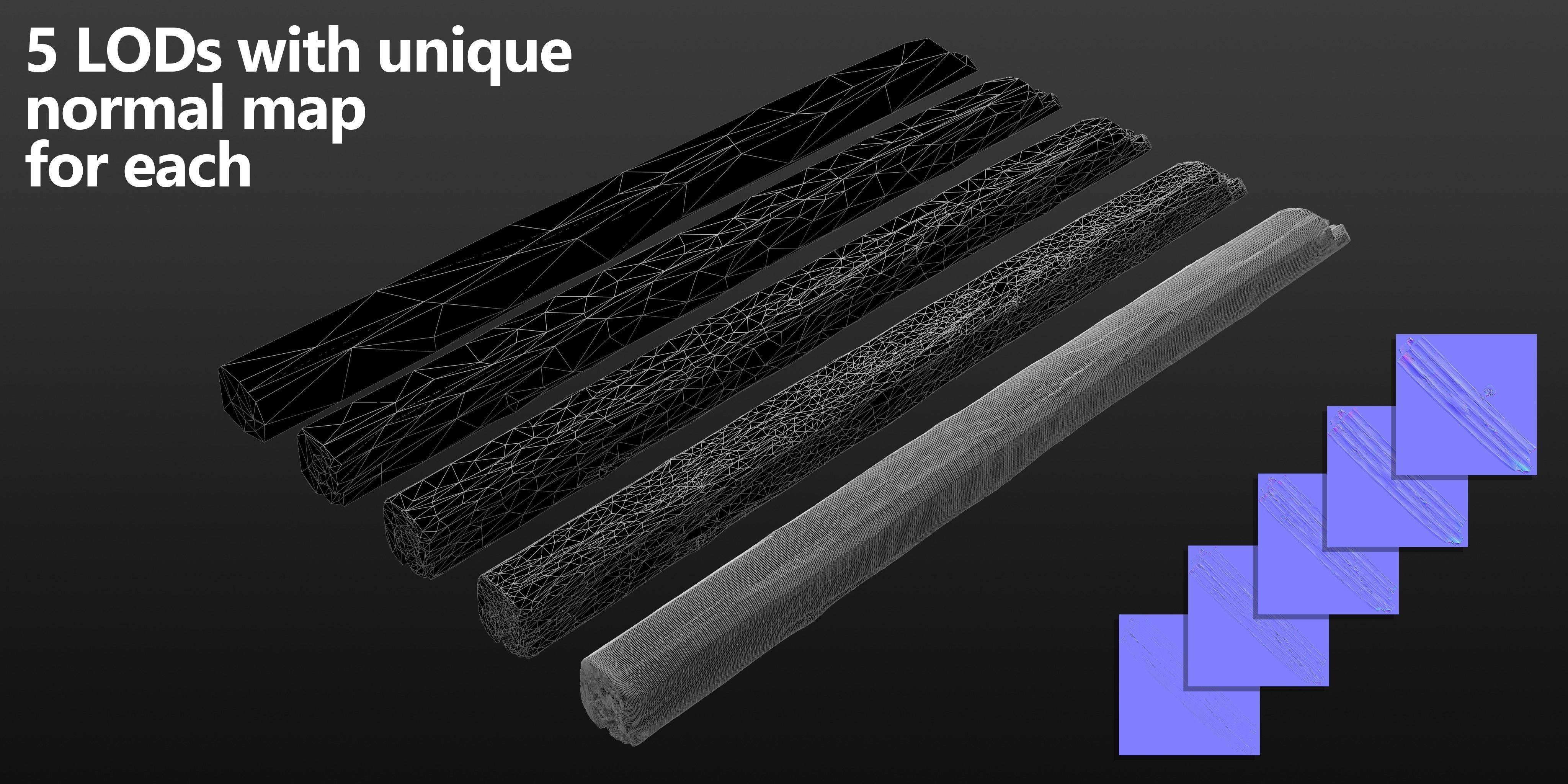 Wood Beam 08 3D model_7