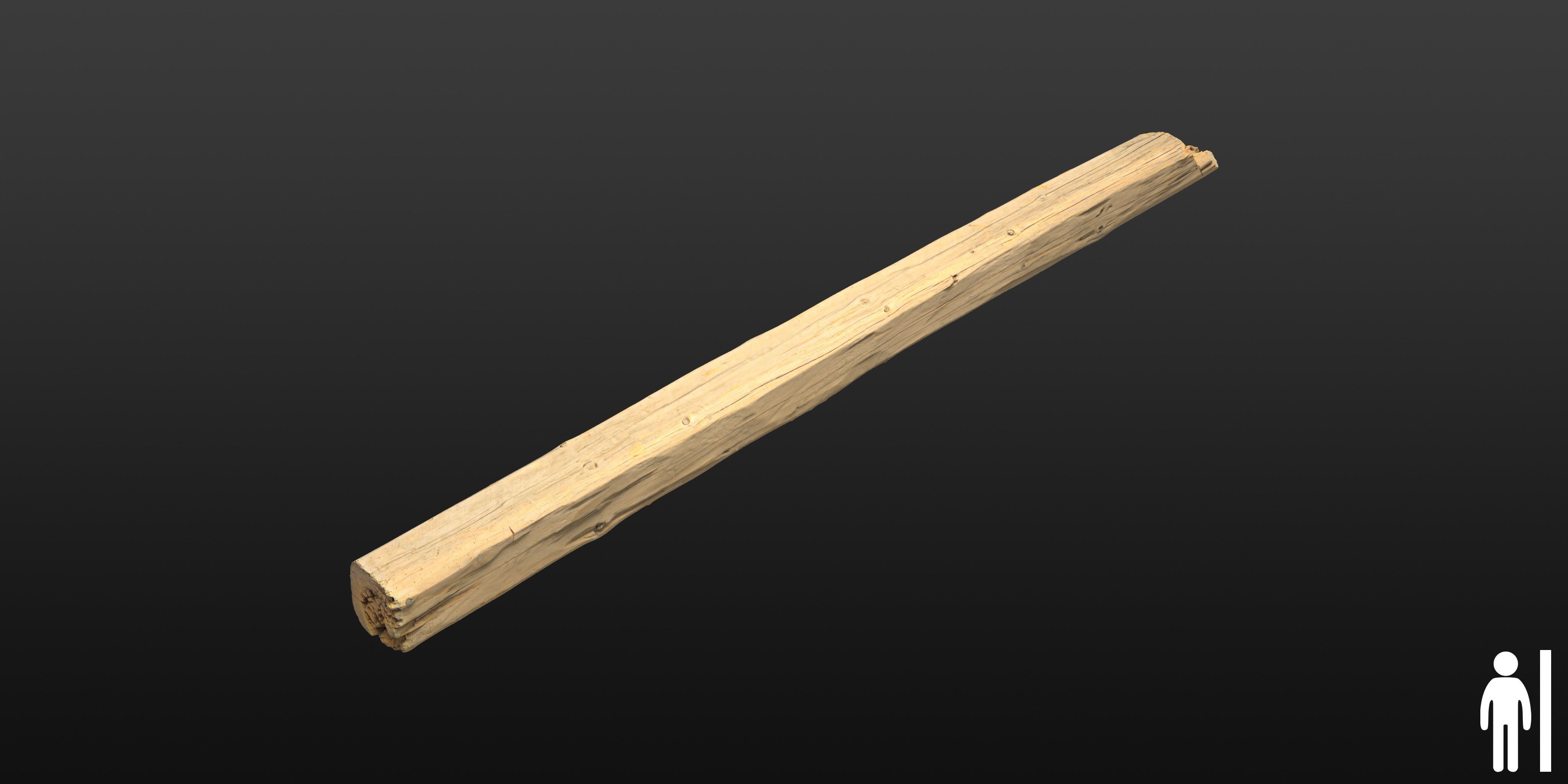 Wood Beam 08 3D model_3
