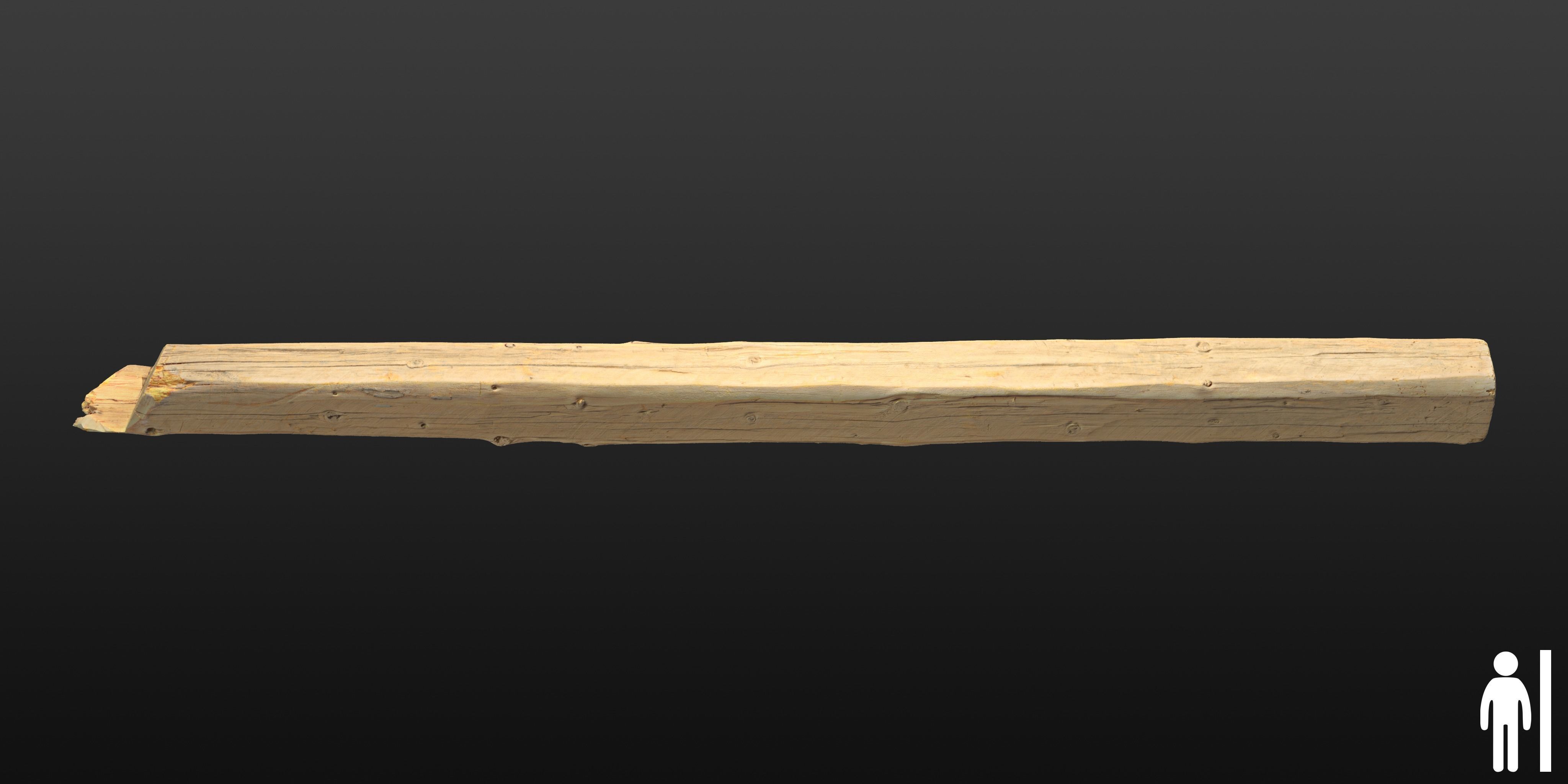 Wood Beam 08 3D model_1