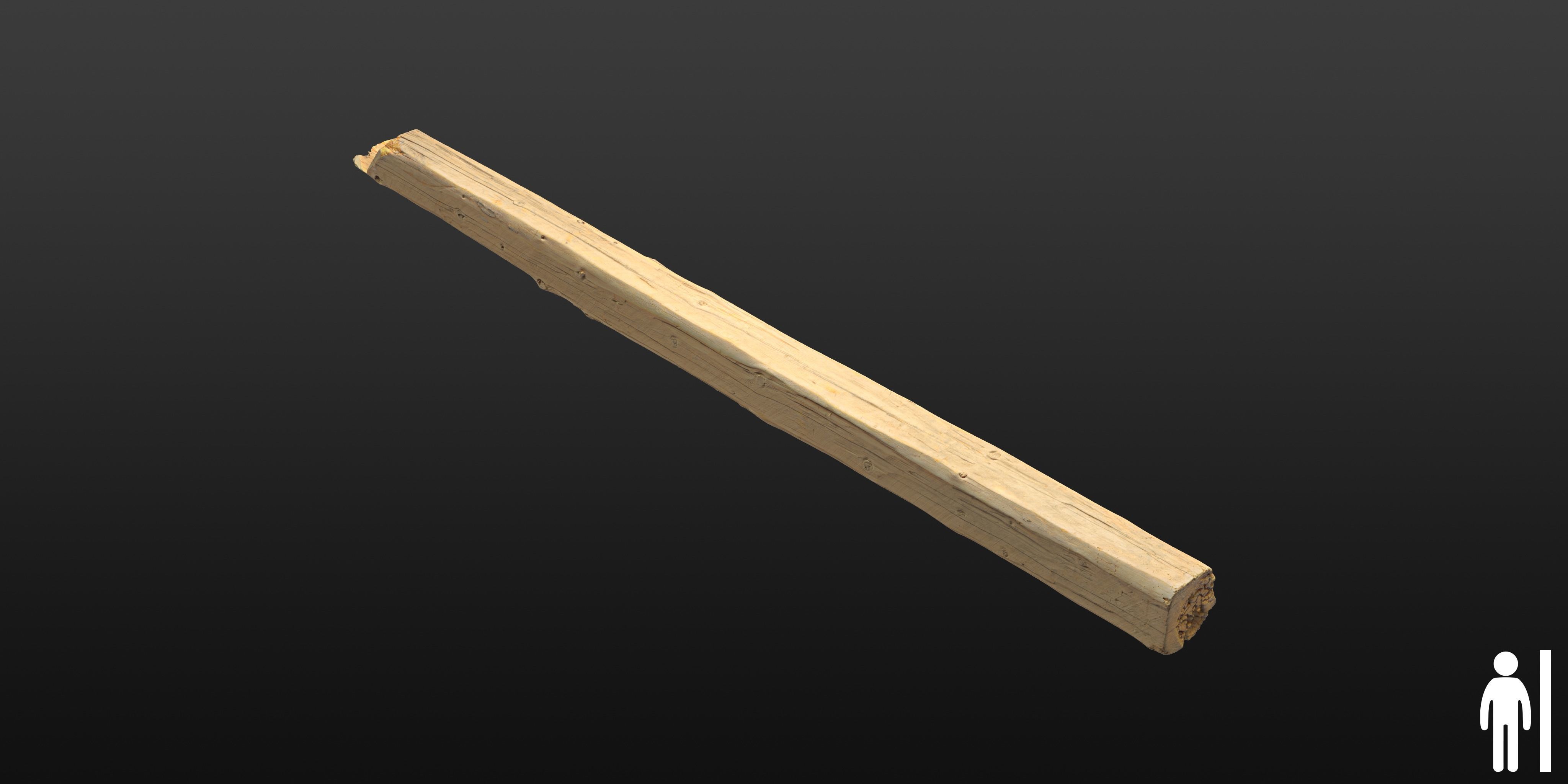 Wood Beam 08 3D model_2